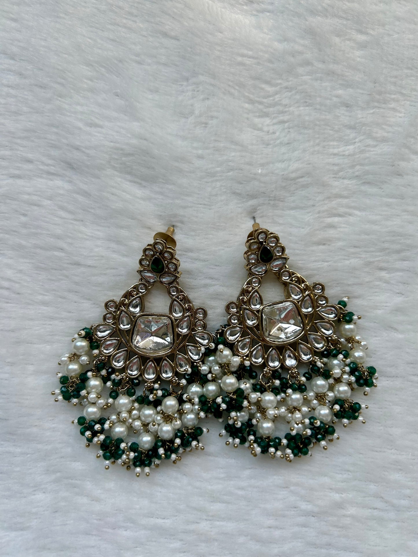 Emerald Green Kundan Earrings