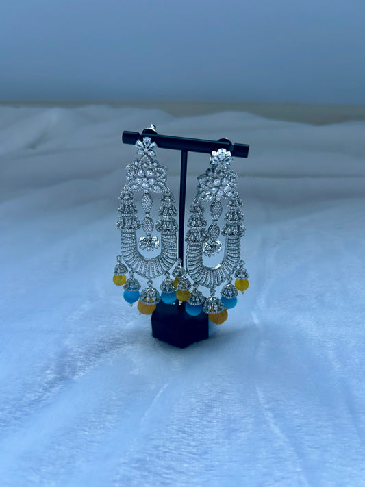 AD Blue & Yellow Statement Earrings