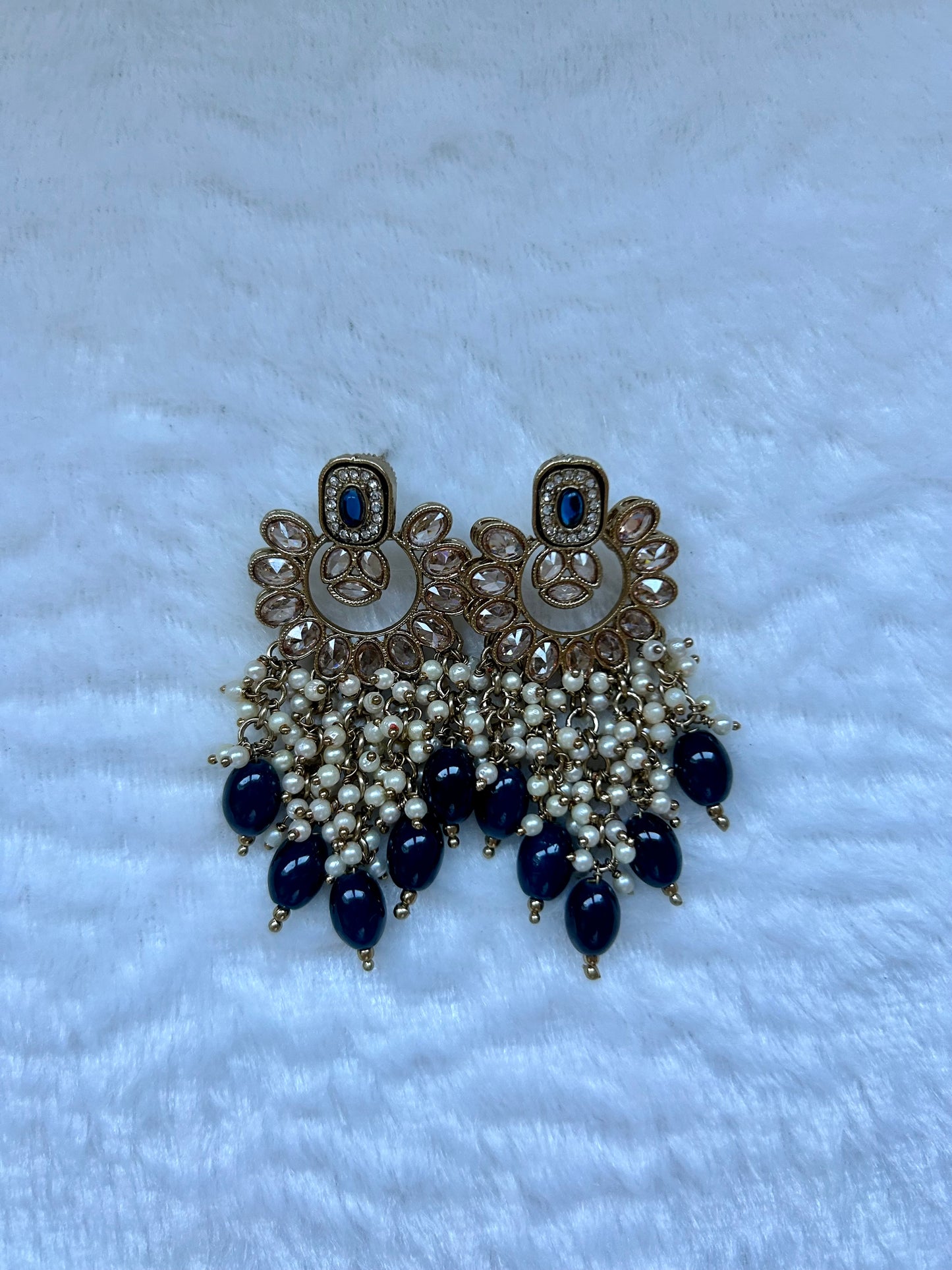 Royal Blue Polki Earrings