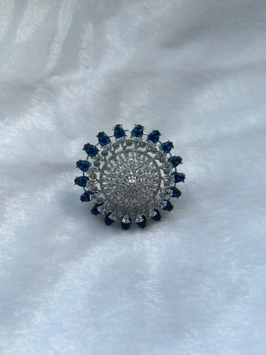 AD Blue Flower Ring