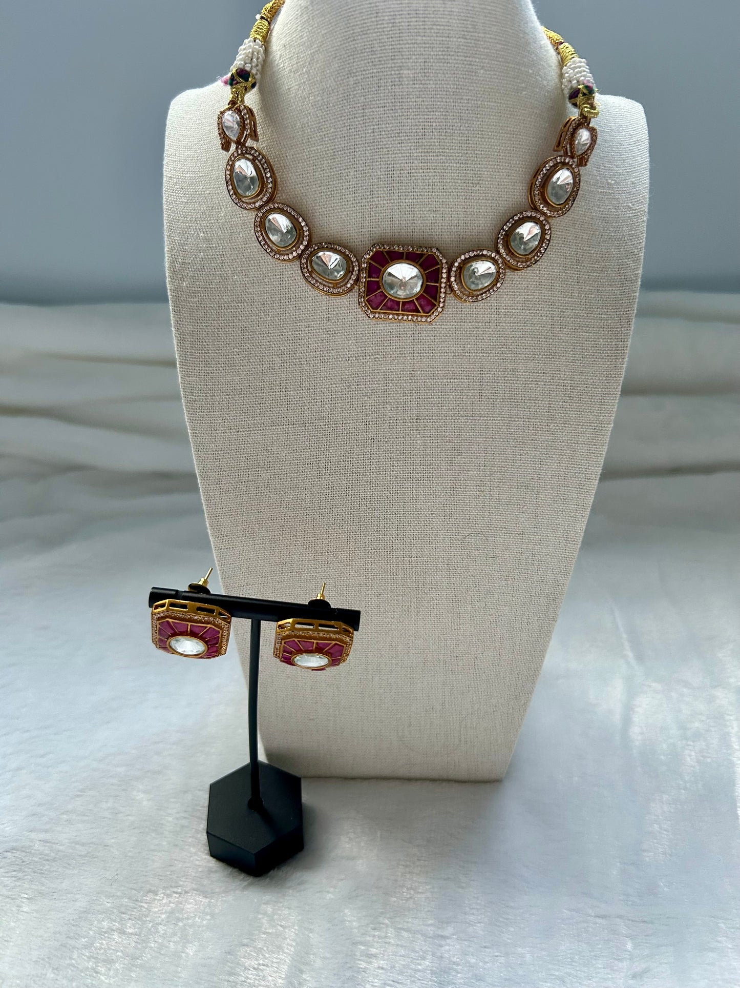 Ruby Moissanite Kundan Choker Set