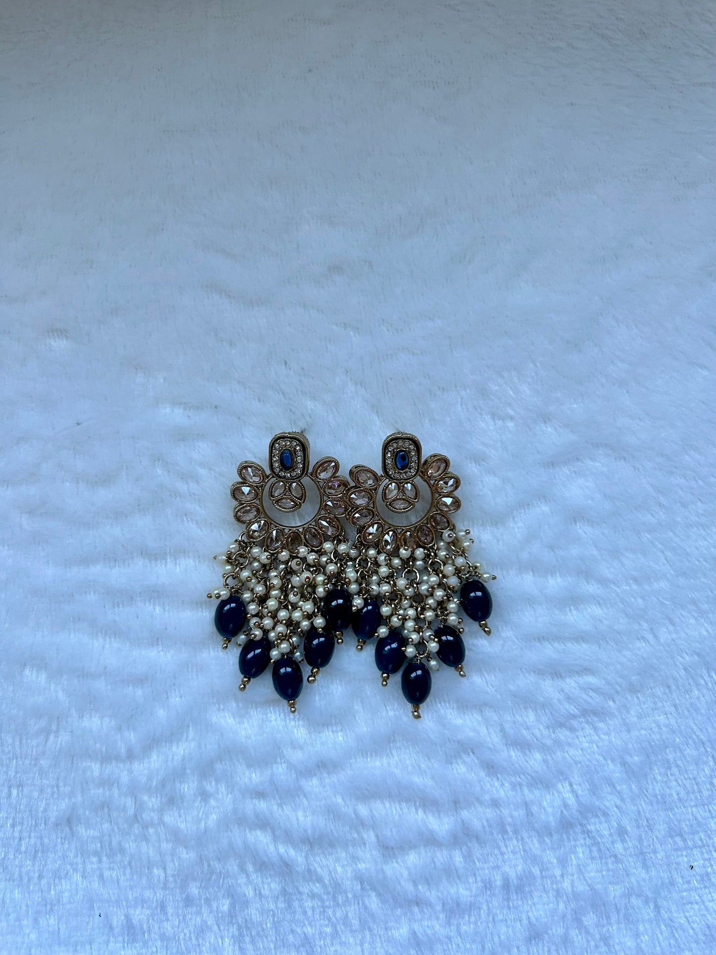 Royal Blue Polki Earrings