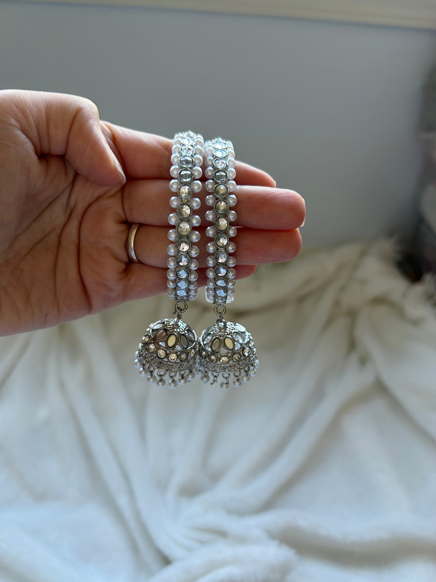 Silver Jhumki Bangles