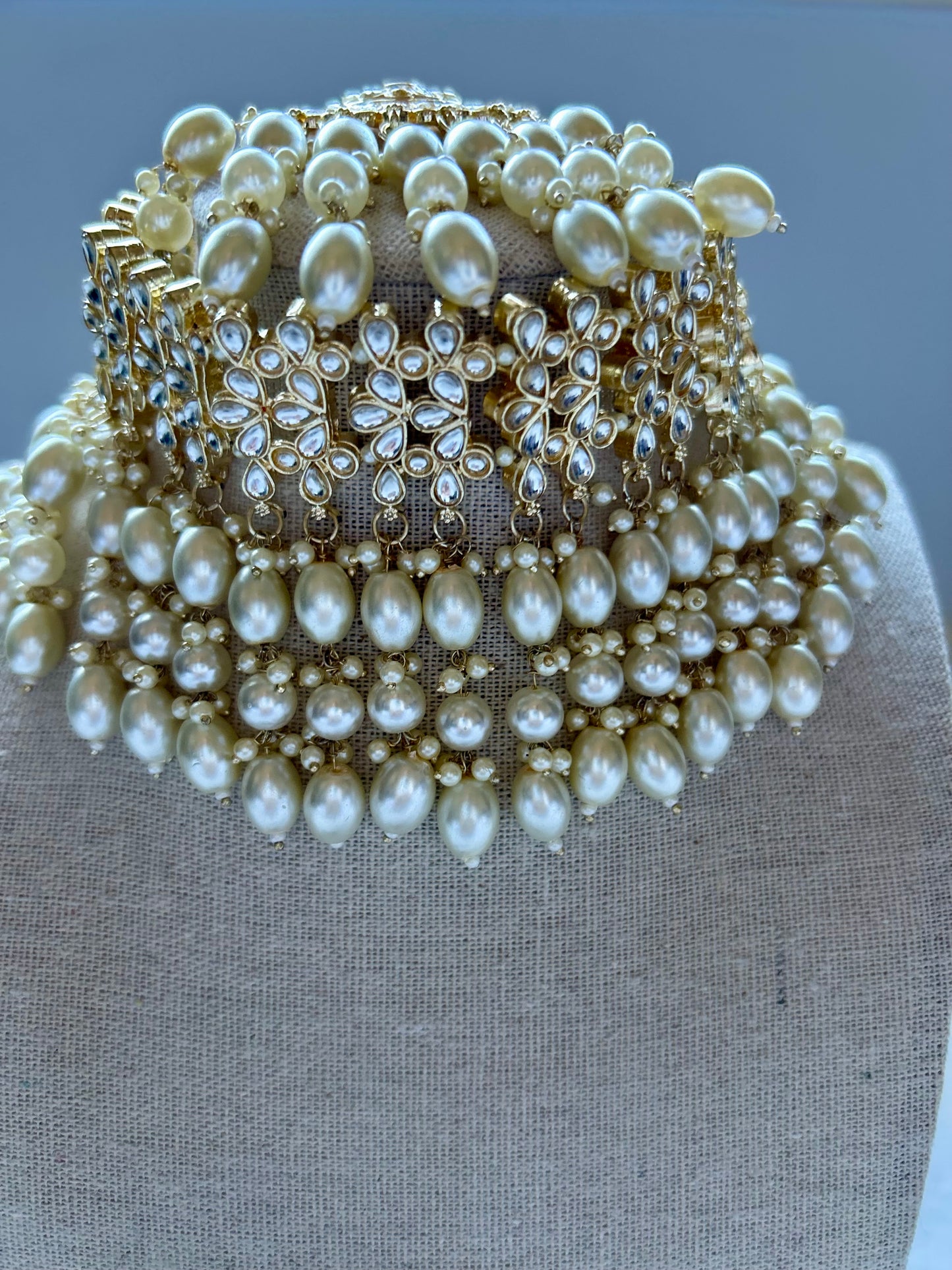 Punjabi White Choker Kundan Set