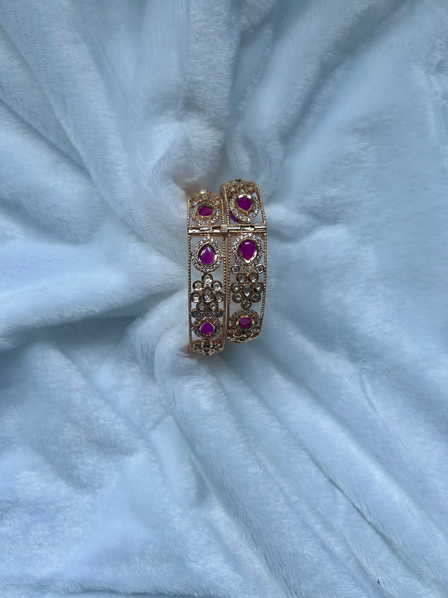 SIZE 2.8 Ruby Moissanite Kundan Bangles