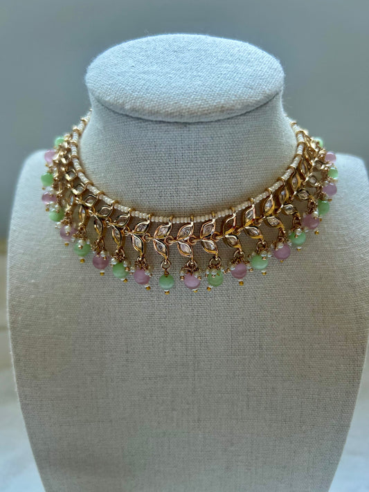 Mint & Pink Tyaani Choker Set
