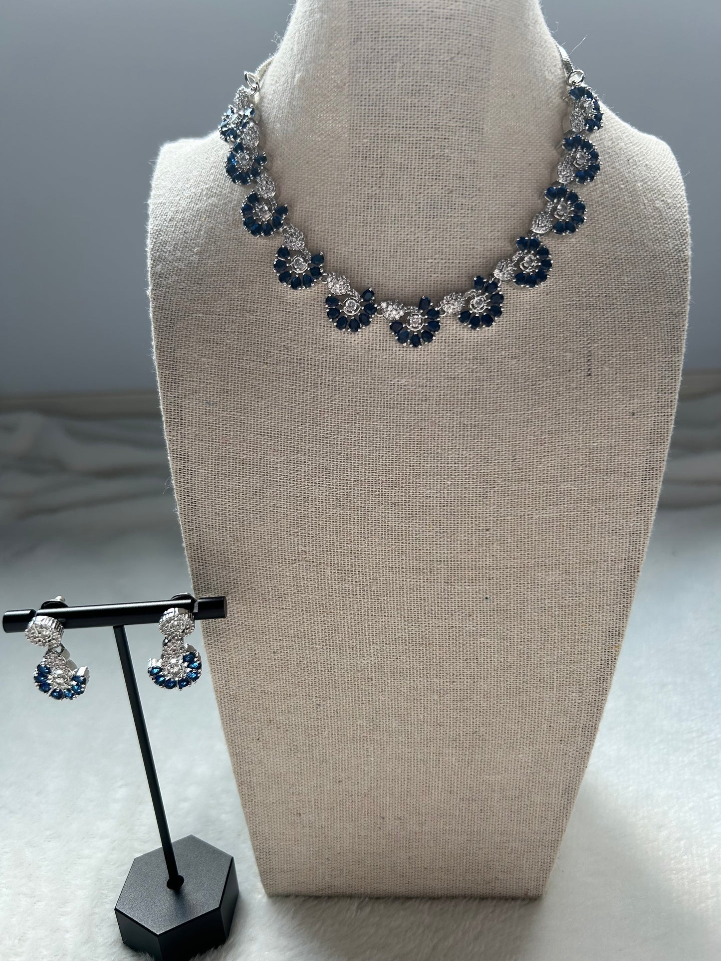 Dark Blue CZ Choker Set