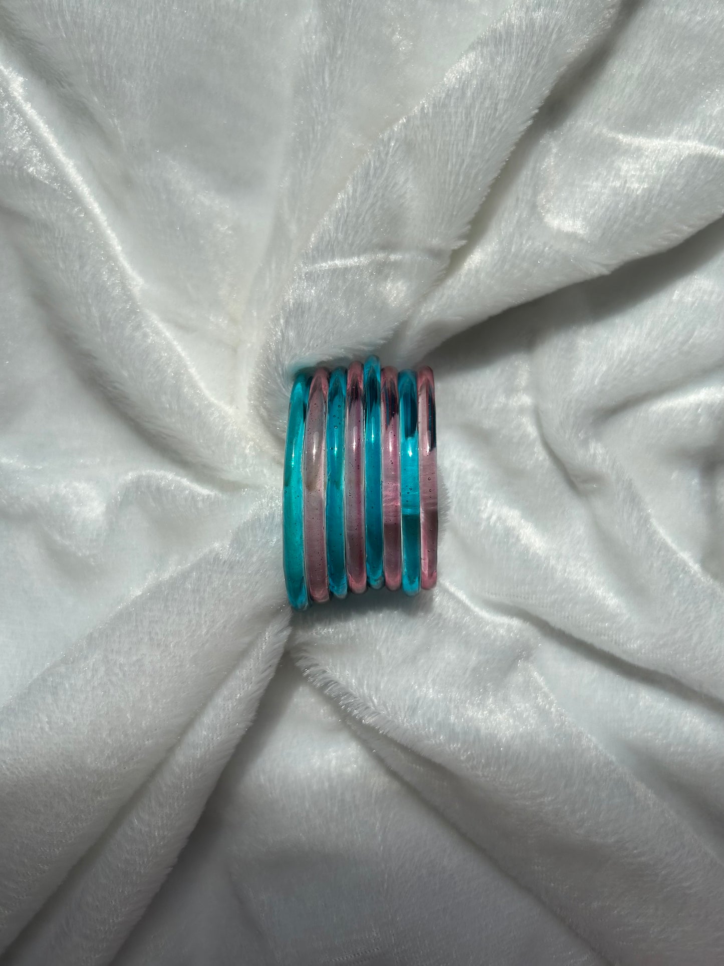 SIZE 2.4 Blue & Pink Jelly Bangles