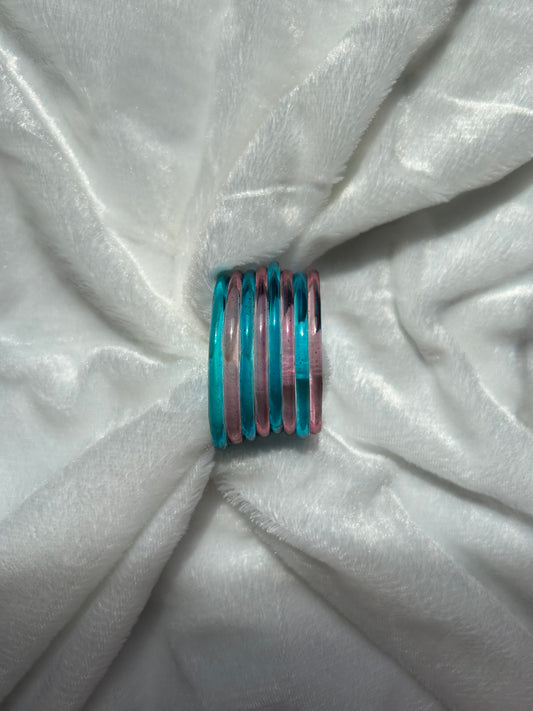 SIZE 2.4 Blue & Pink Jelly Bangles
