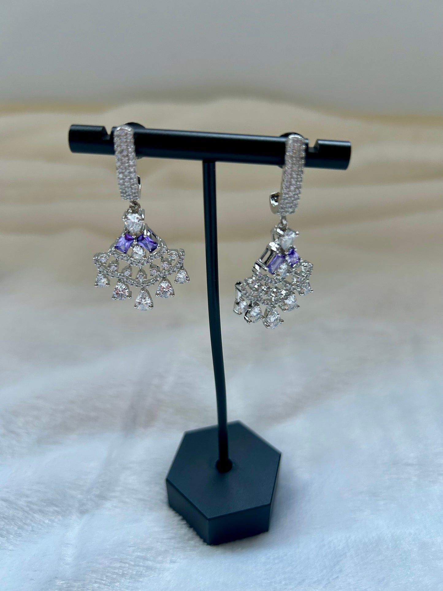Light Purple CZ Earrings