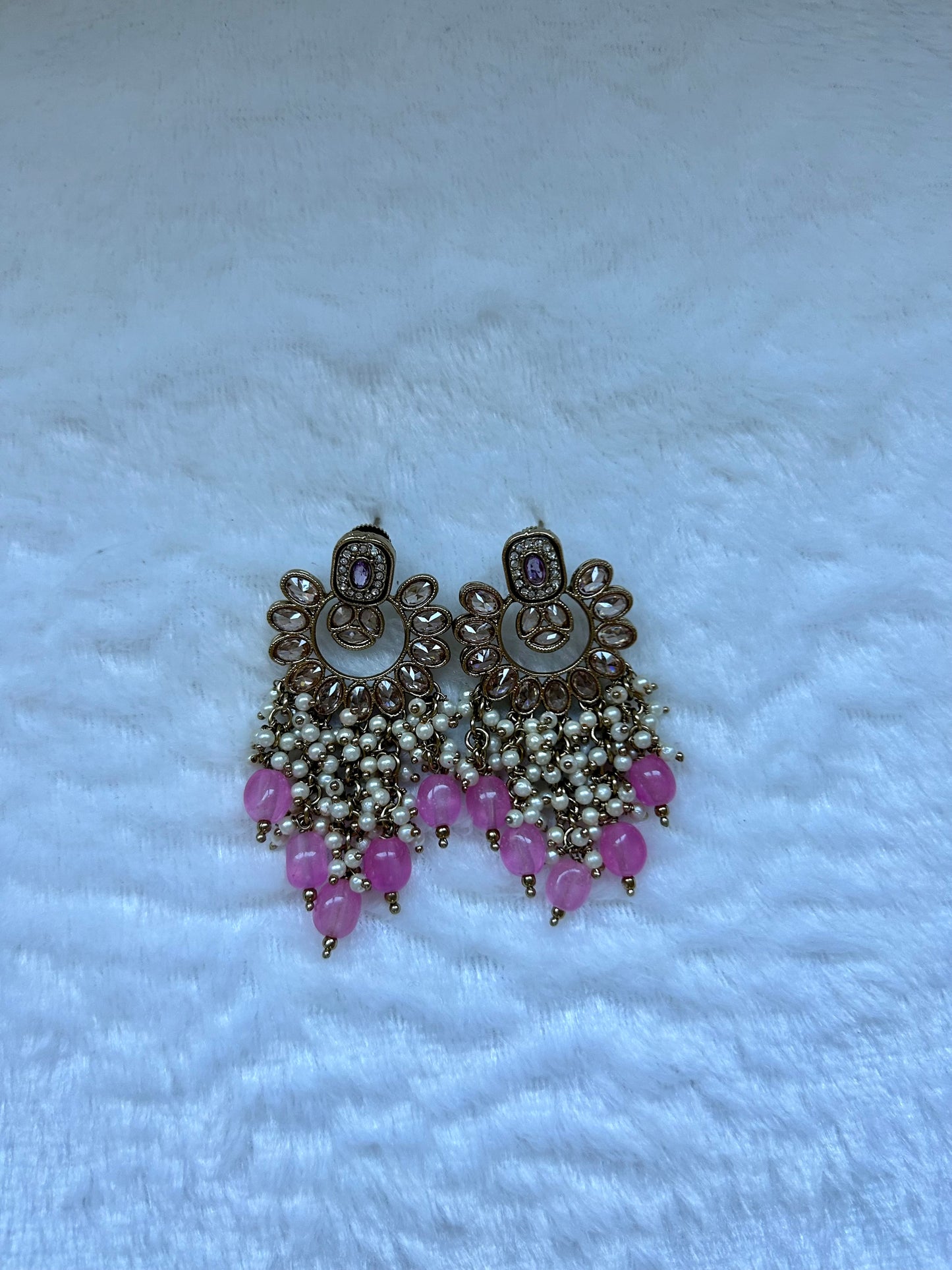 Light Pink Polki Earrings