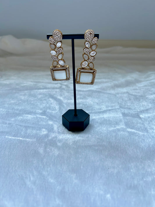 White Doublet Earrings