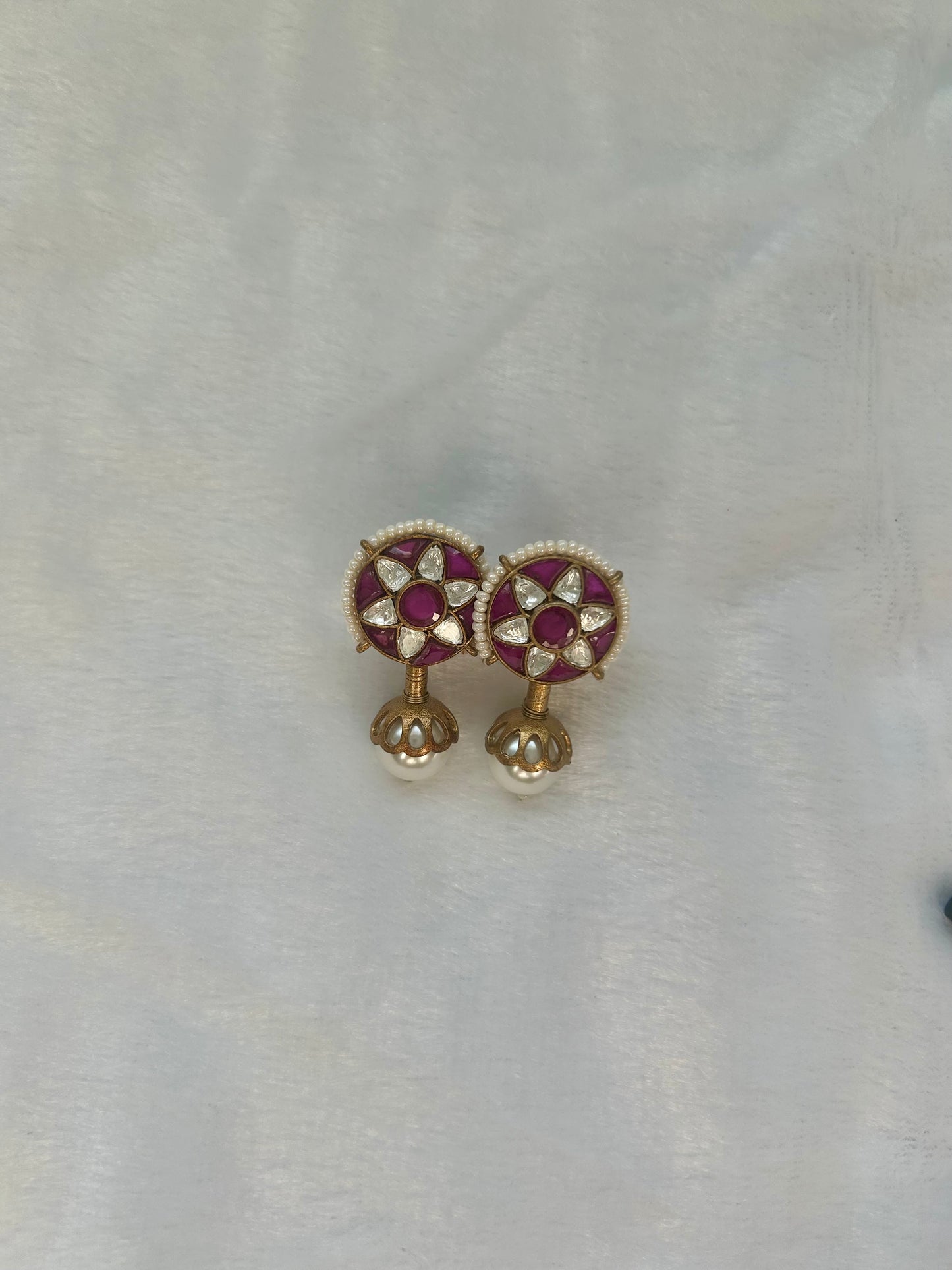 Ruby Pearl Drop Earrings