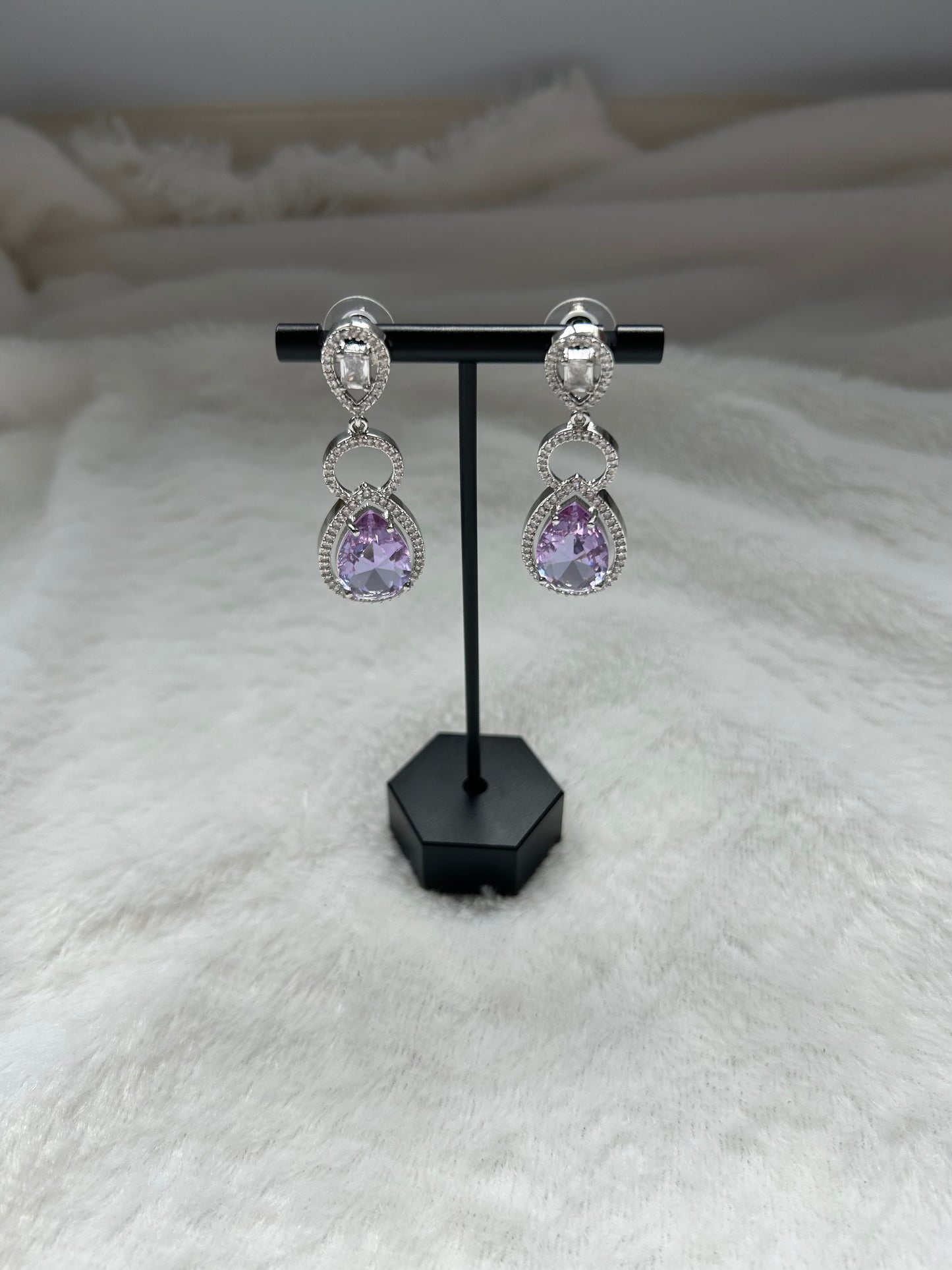 CZ Purple Earrings