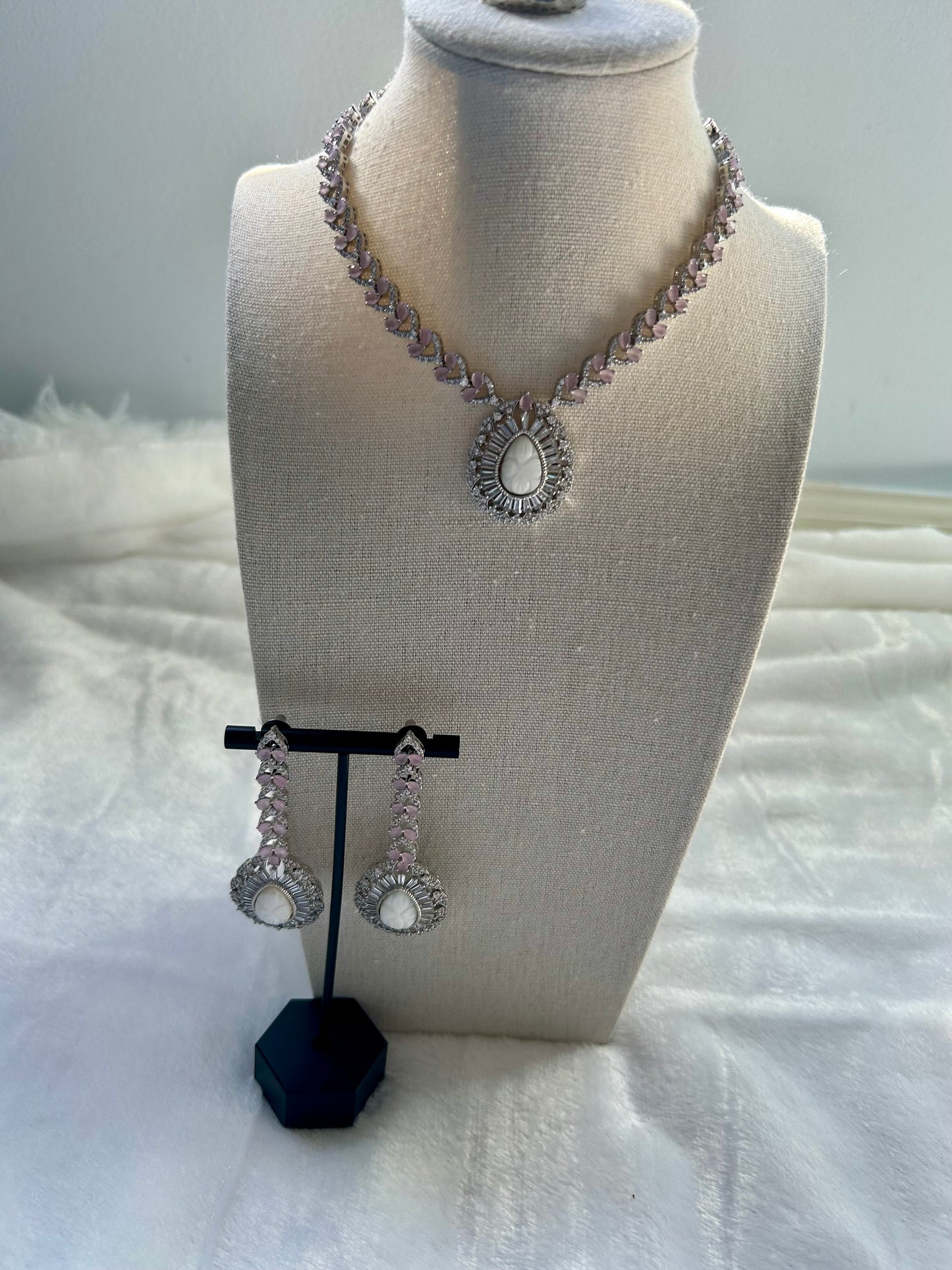 Light Pink & White CZ Set