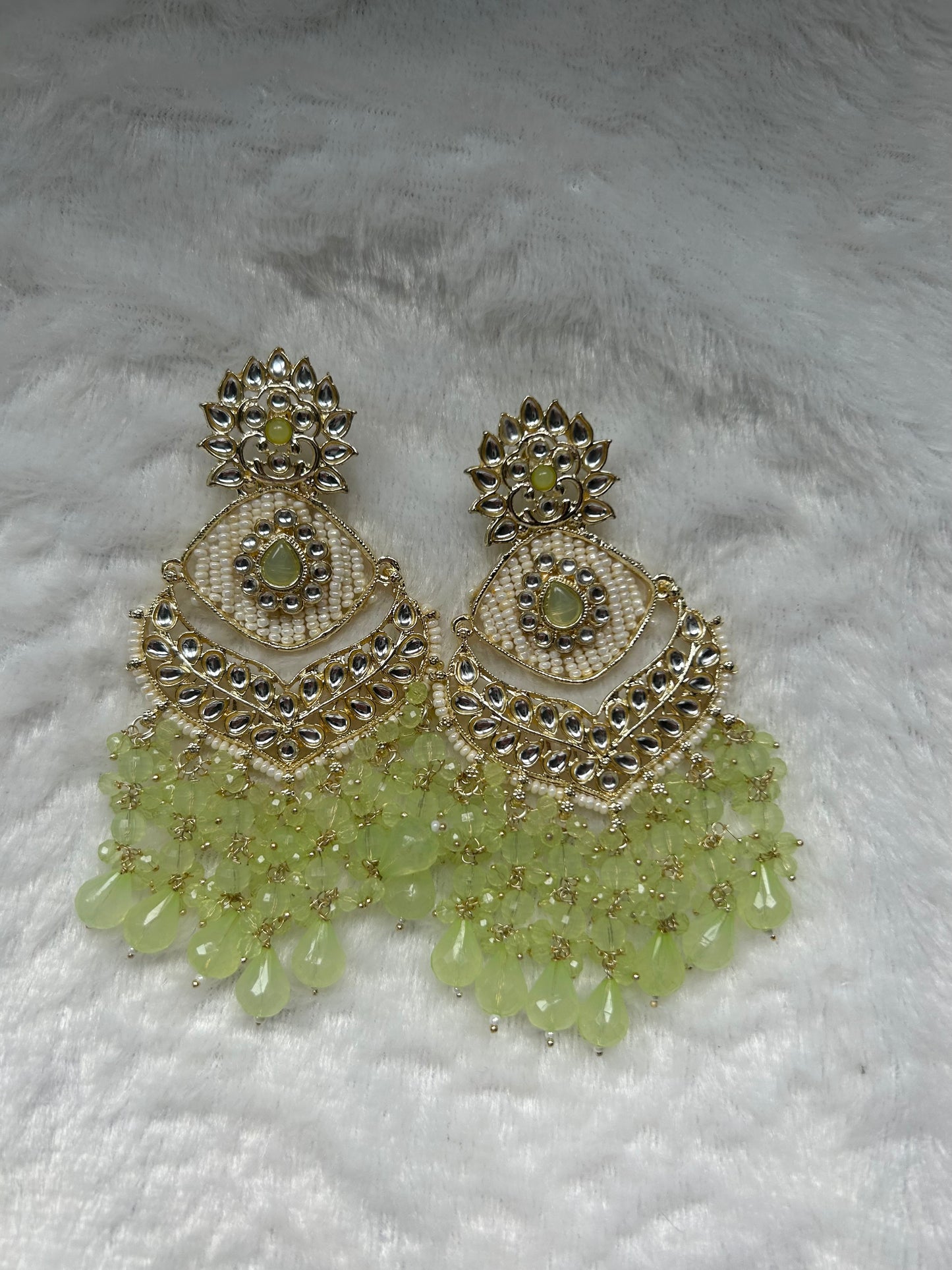 Light Green Kundan Earrings