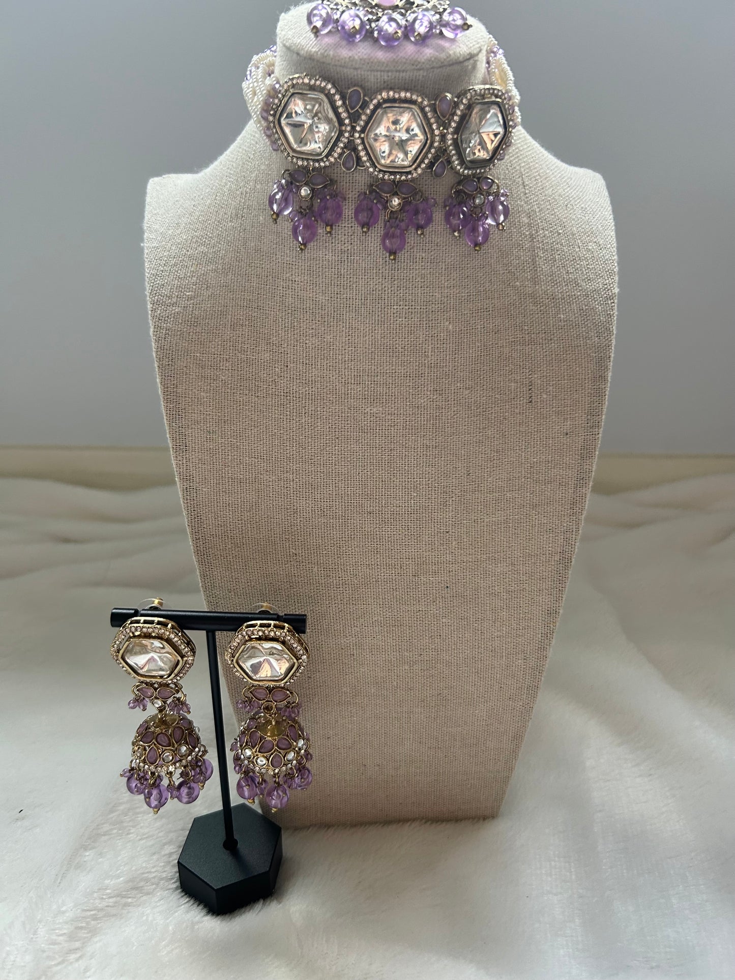 Light Purple Kundan Choker Set