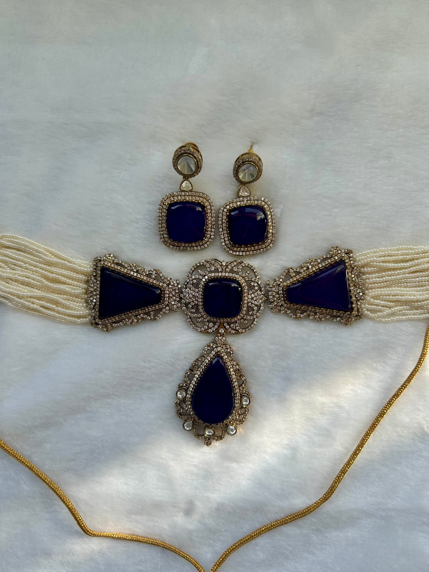 Dark Purple Doublet Choker Set