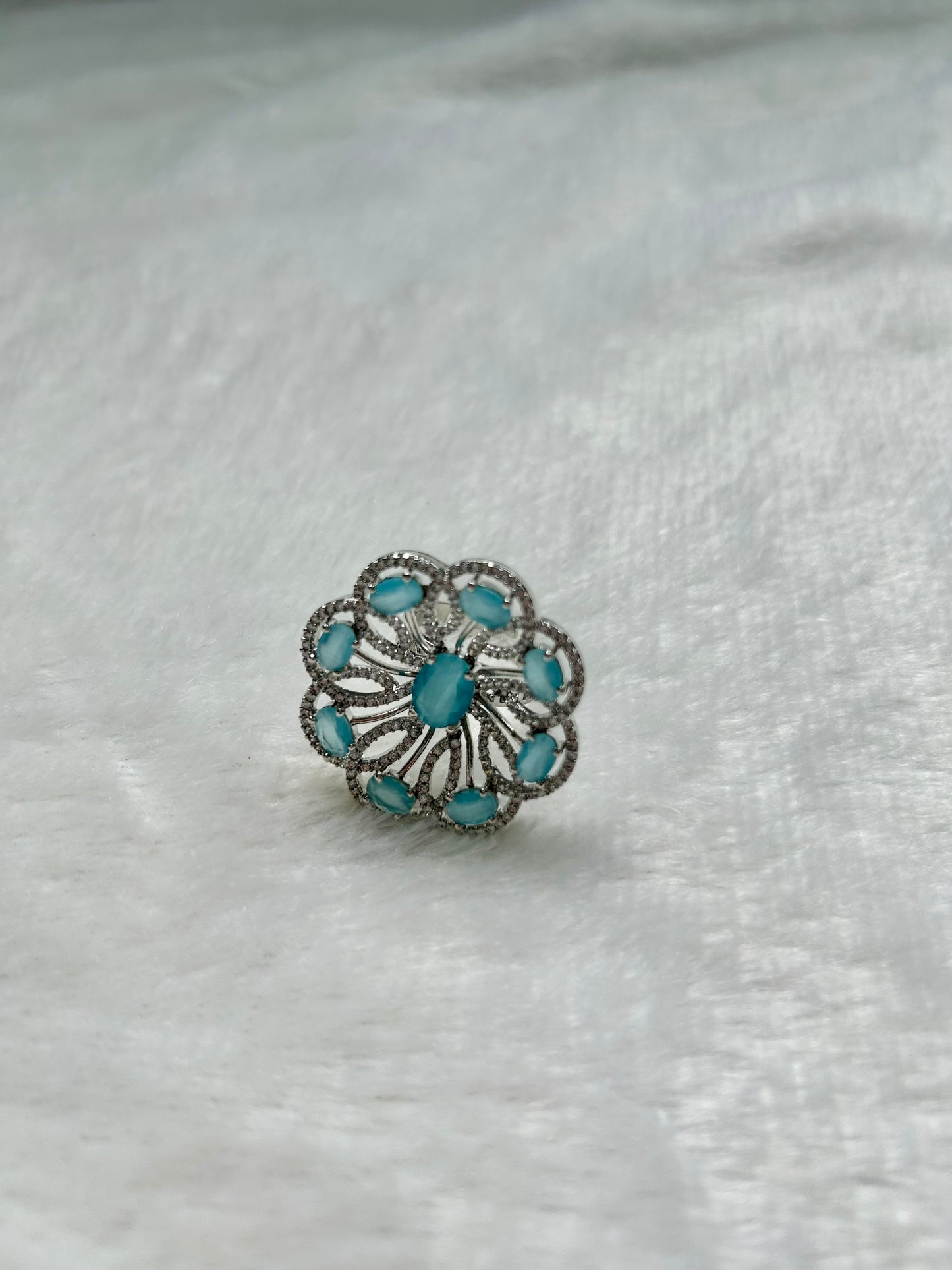AD Blue Flower Ring