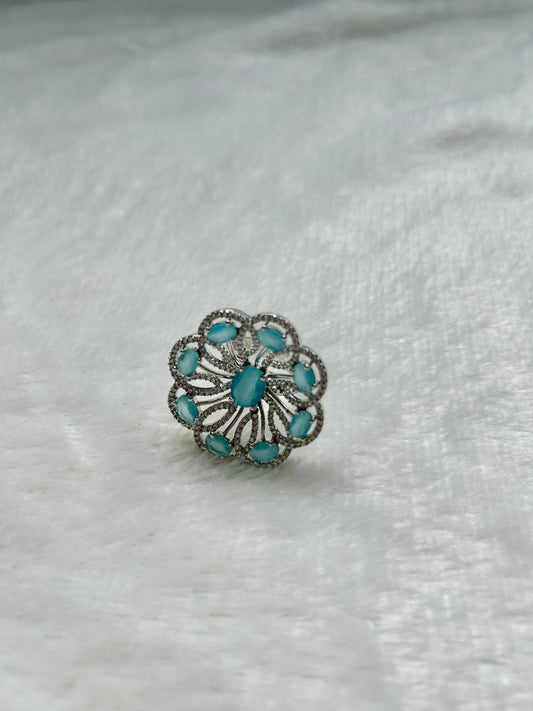AD Blue Flower Ring