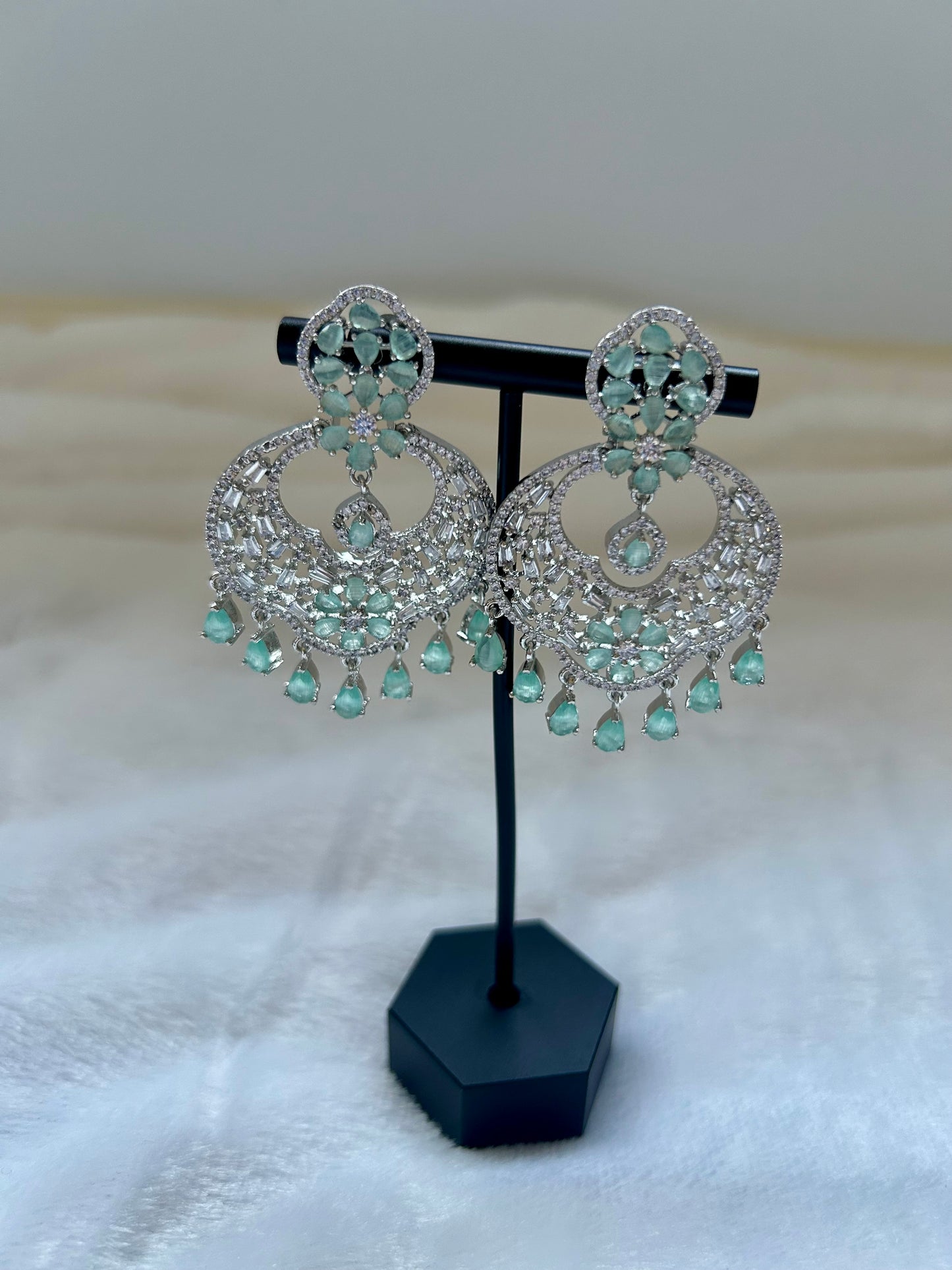 AD Mint Chandbali Earrings