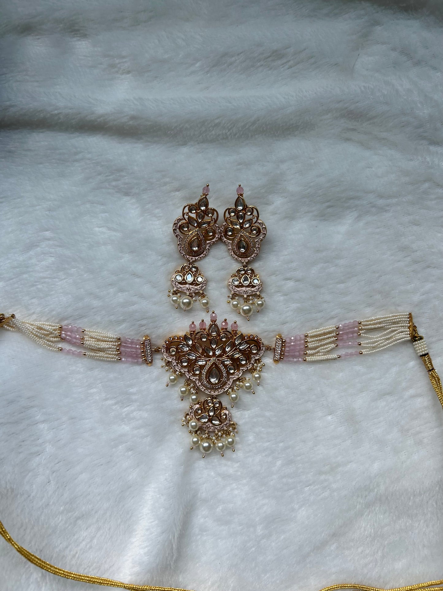 LUXE Uncut Kundan & Meenakari Choker Set