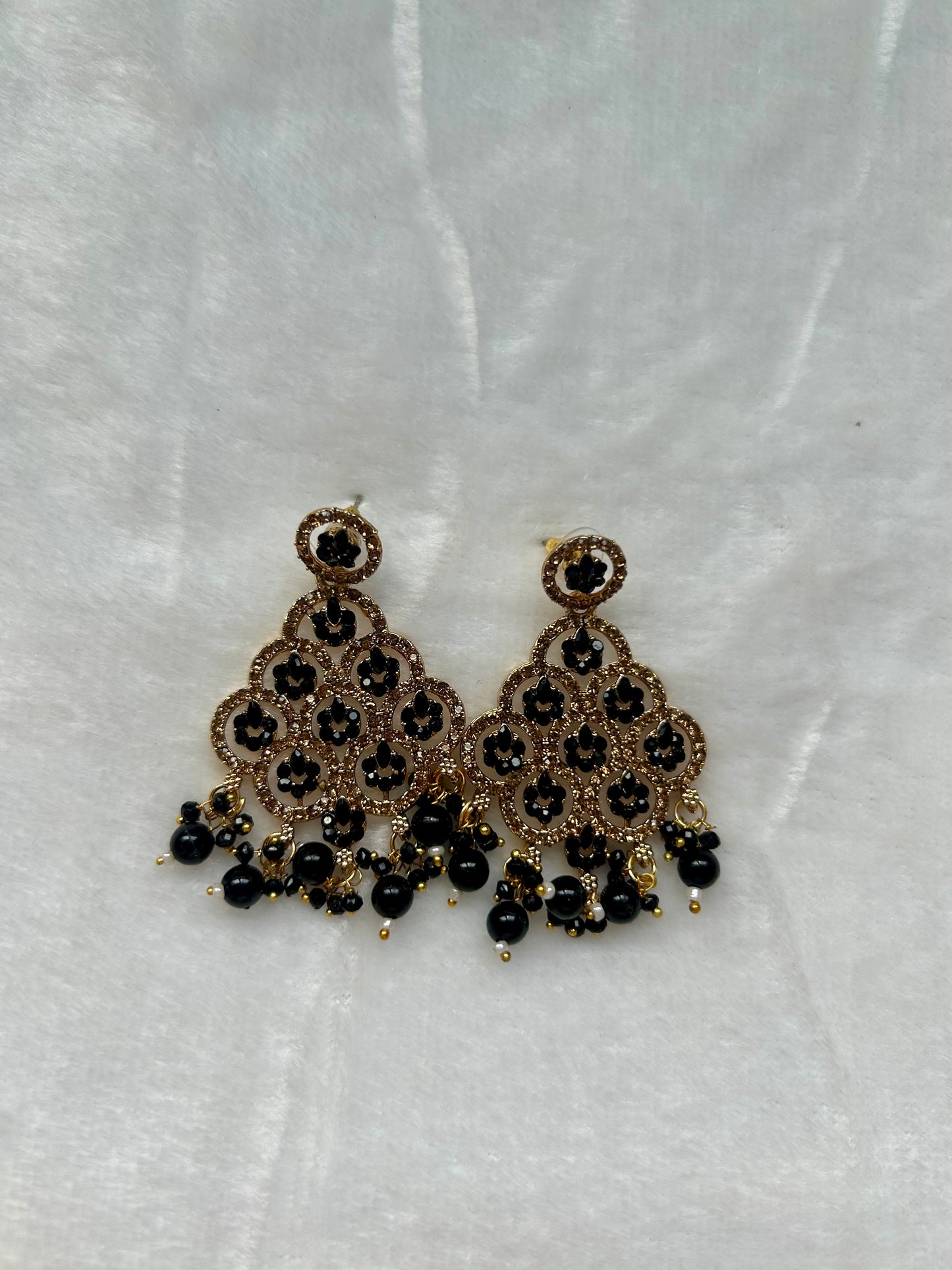 Black Polki Earrings