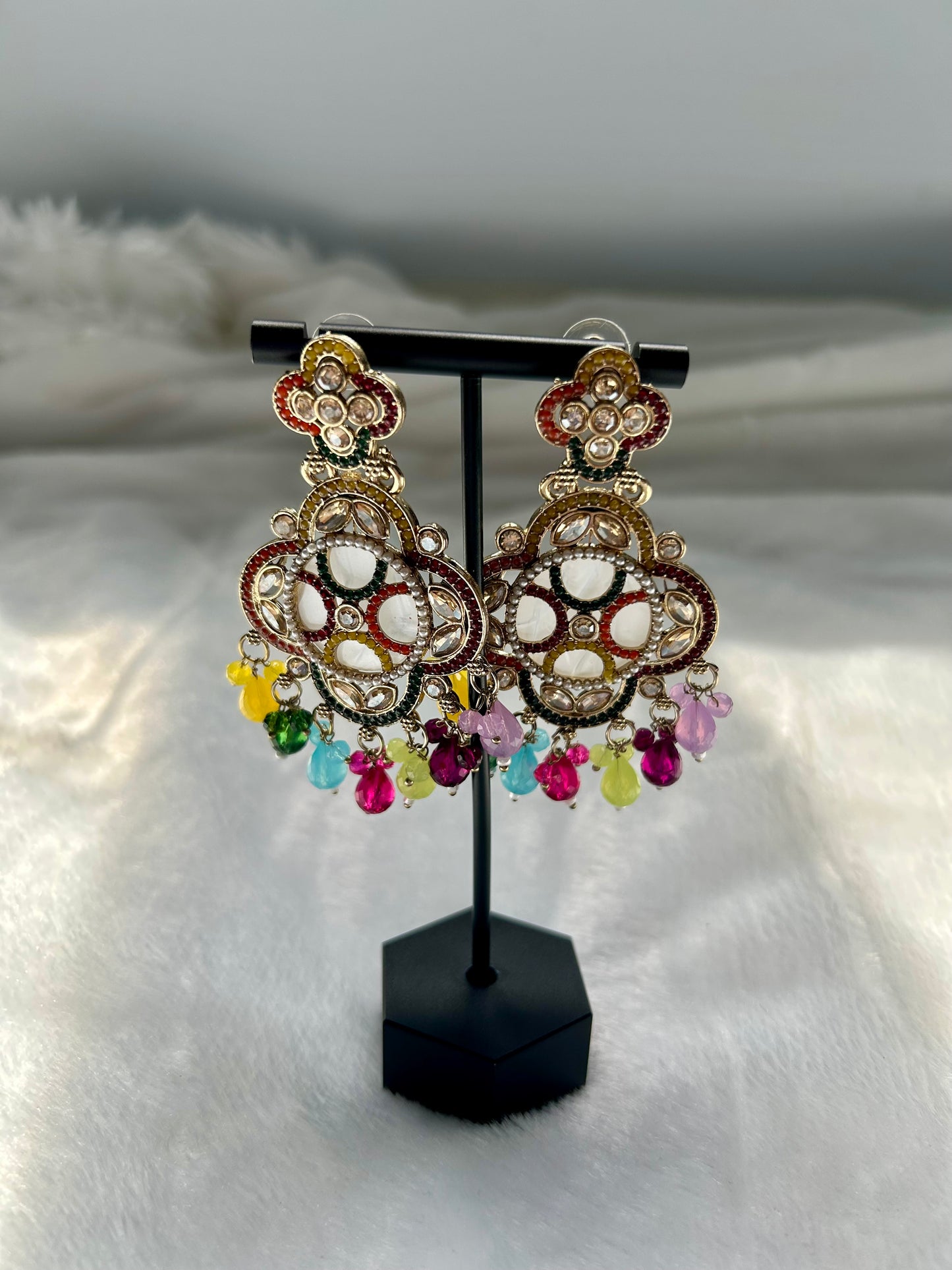 Multi Polki Earrings