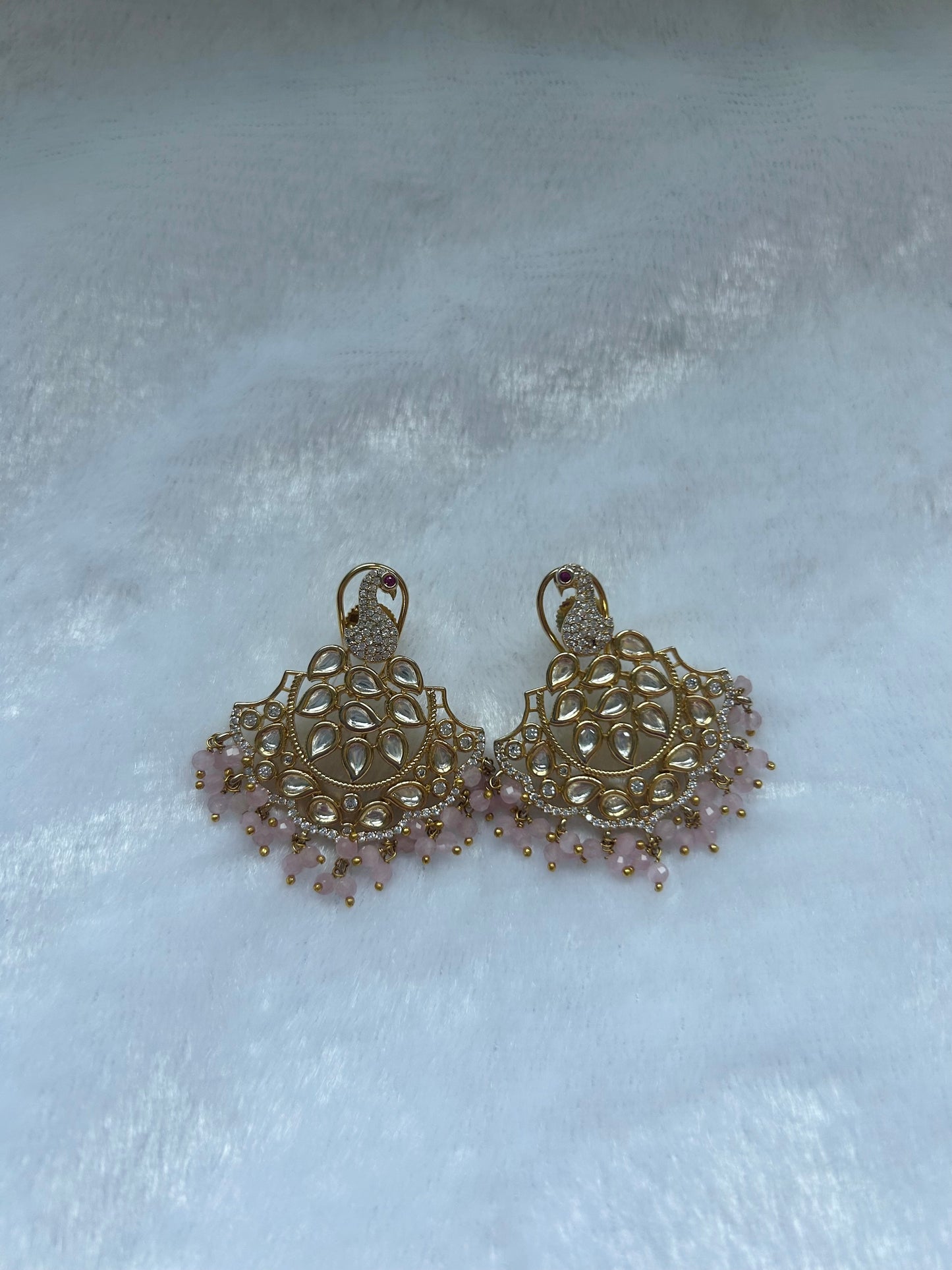 Pink Uncut Kundan & AD Studs