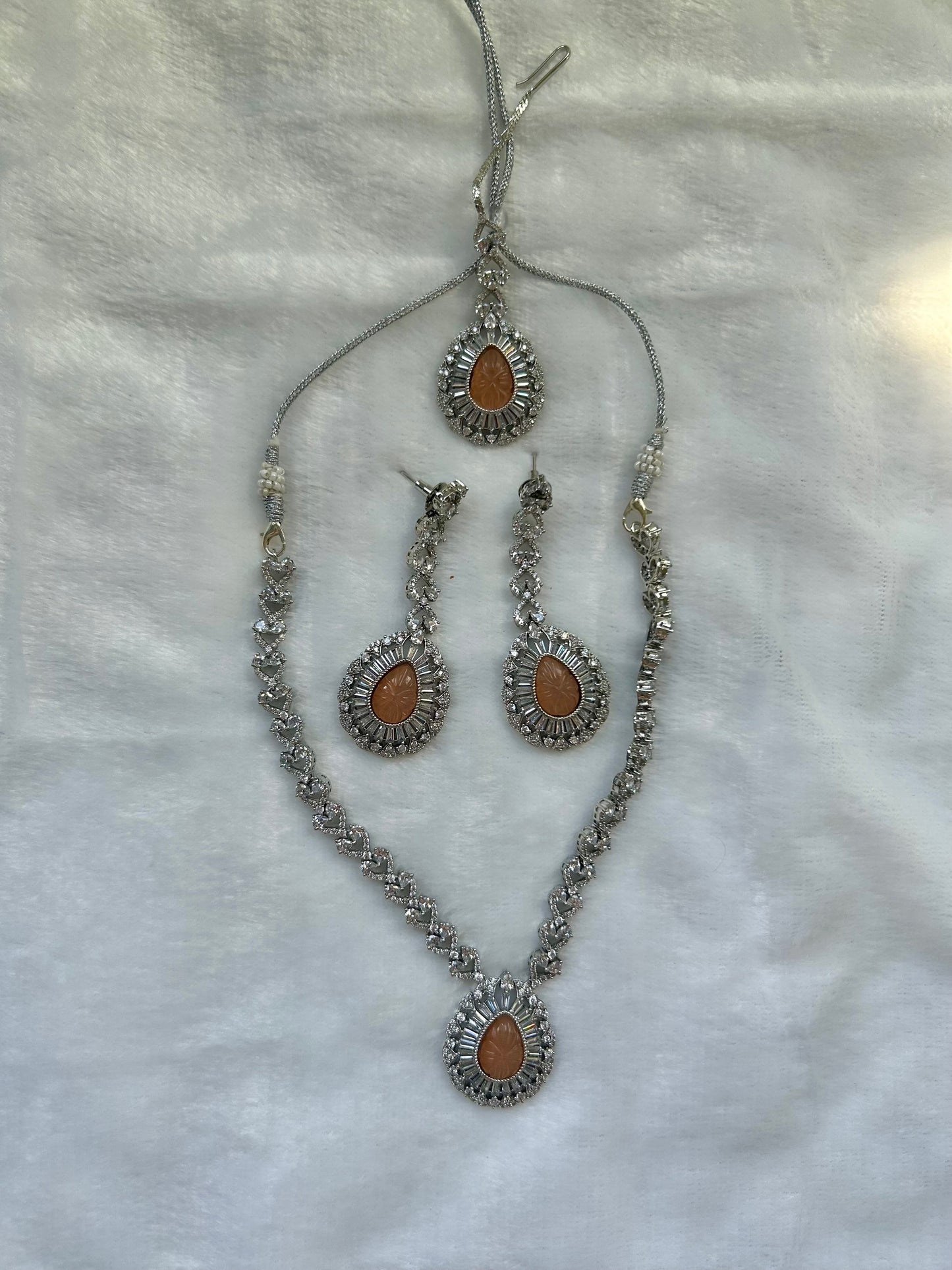 Light Pink/ Orange CZ Set