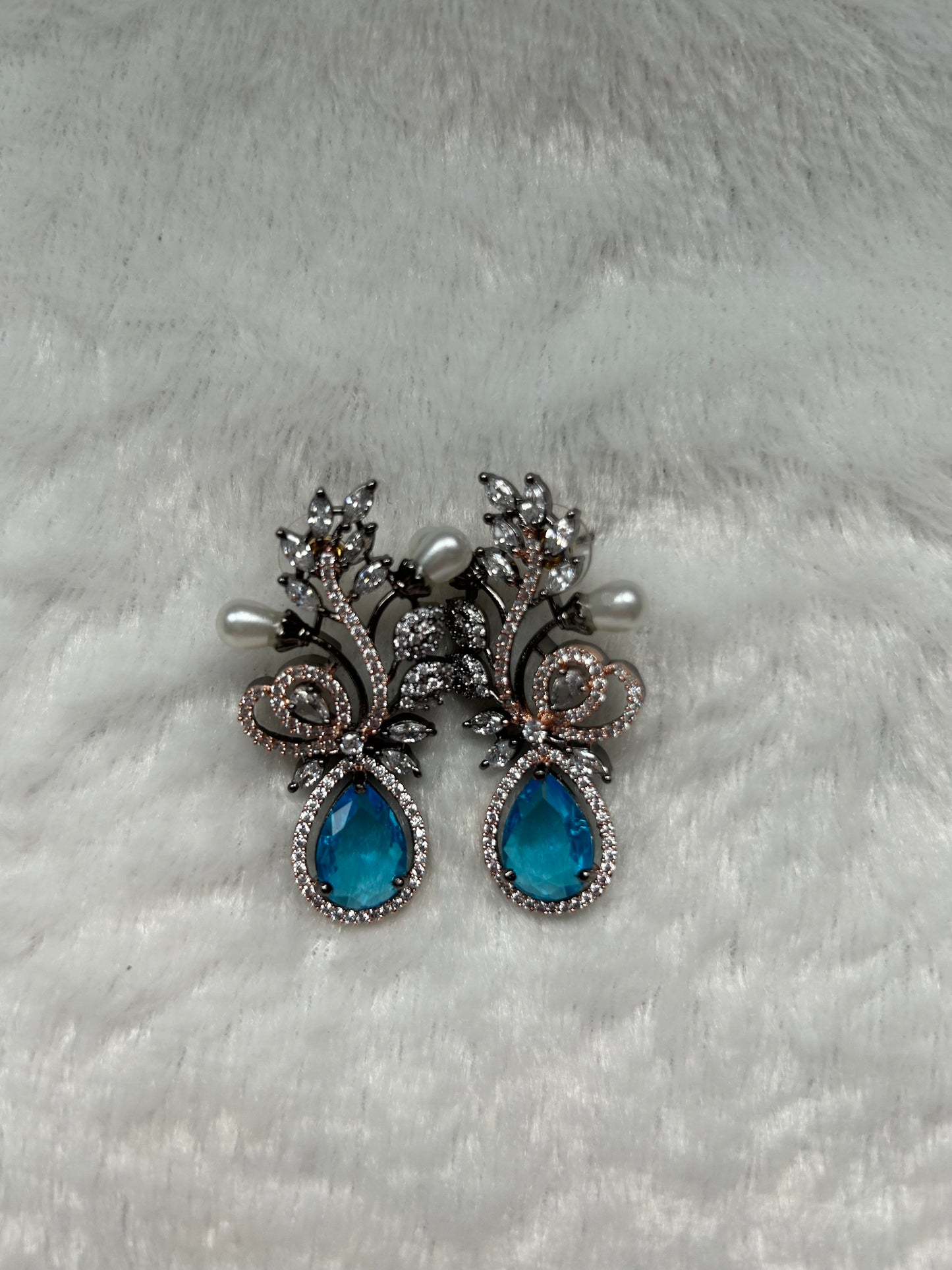 Blue AD Earrings