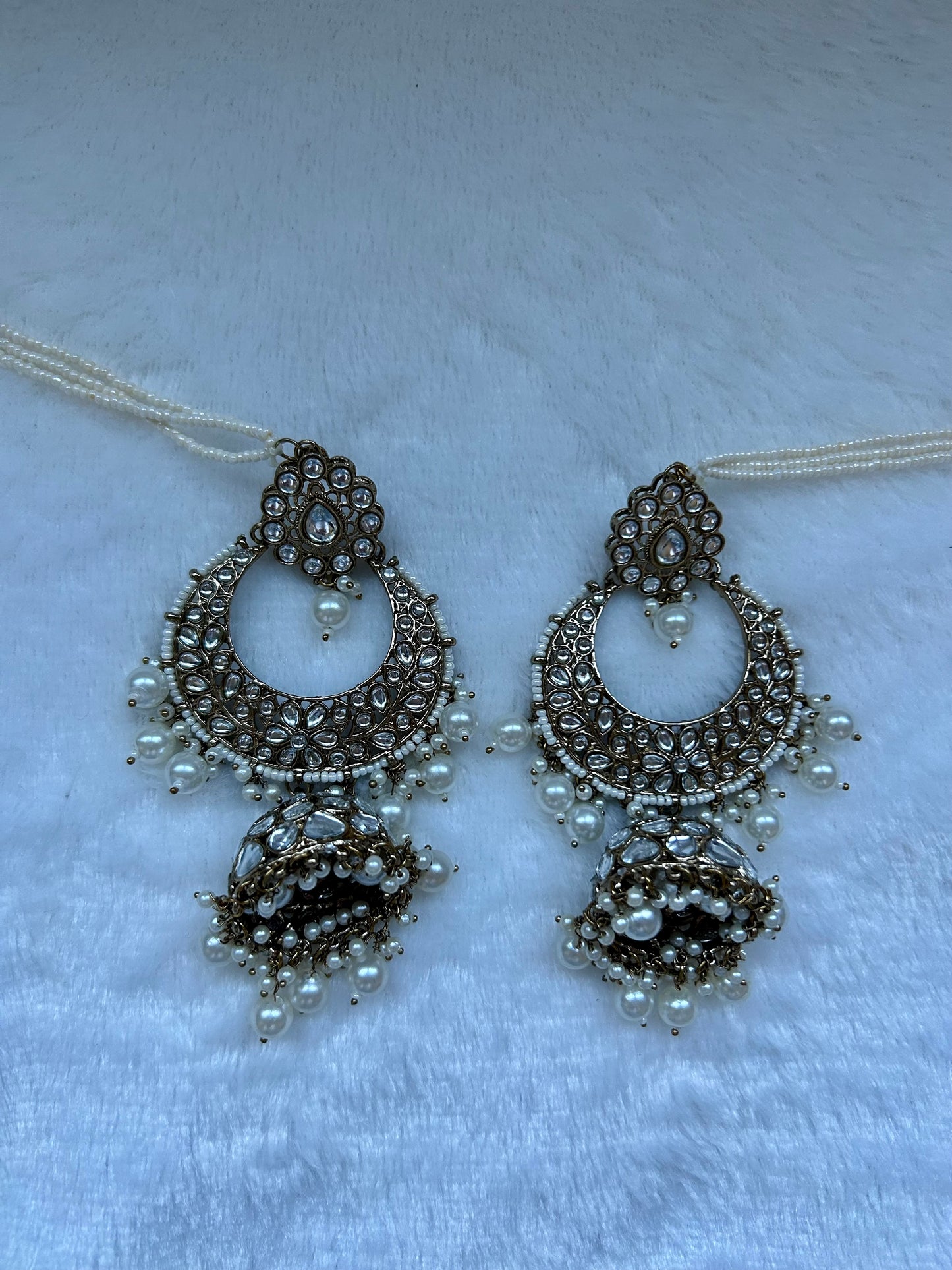 White Kundan Sahara Earrings