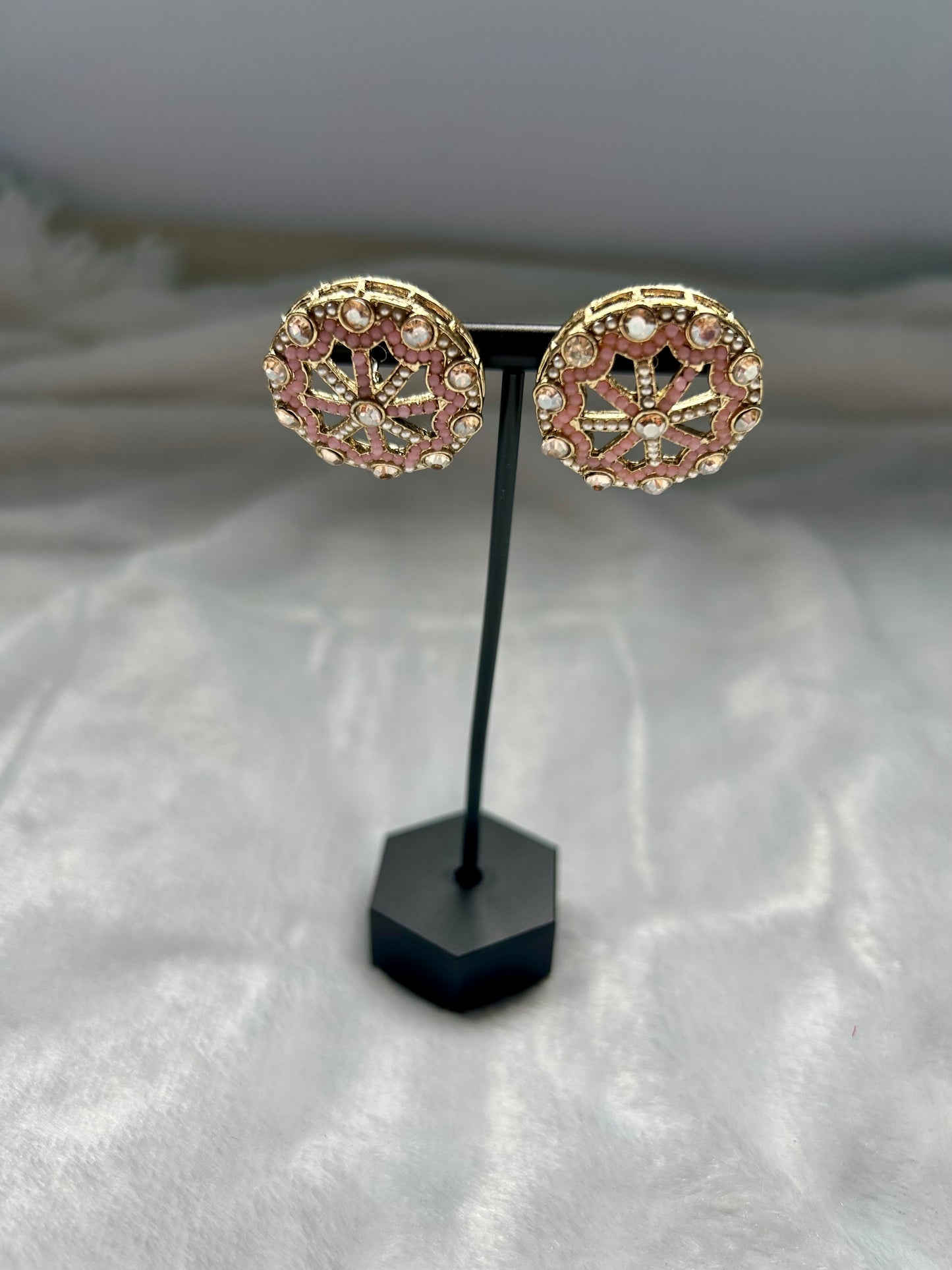 Light Pink Polki Studs
