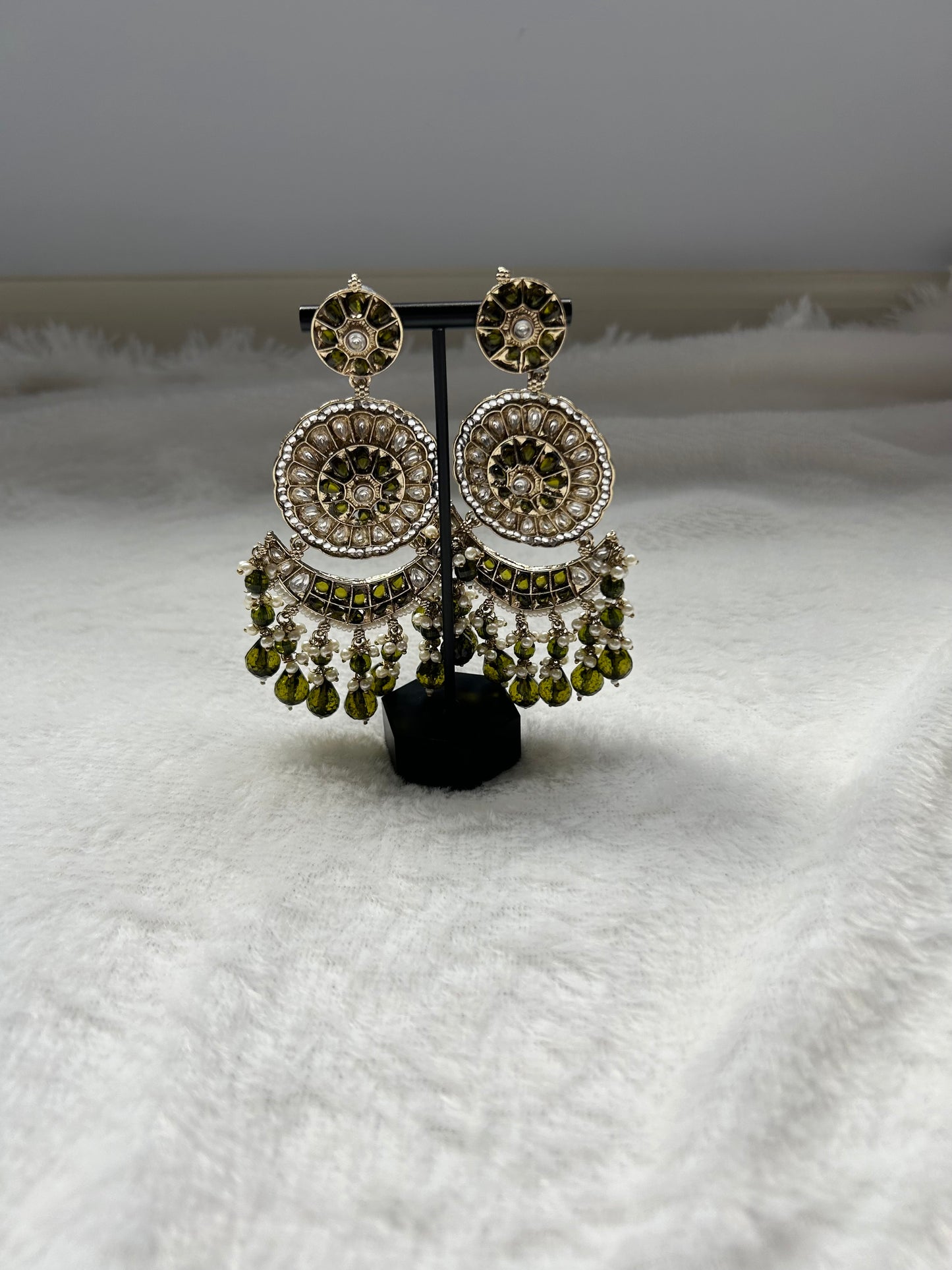 Mehendi Green Polki Earrings