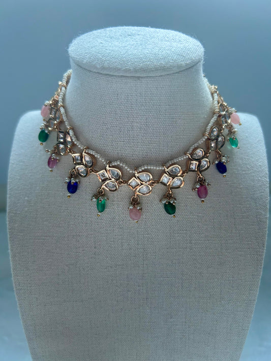 Multi Color Tyaani Kundan Choker Set
