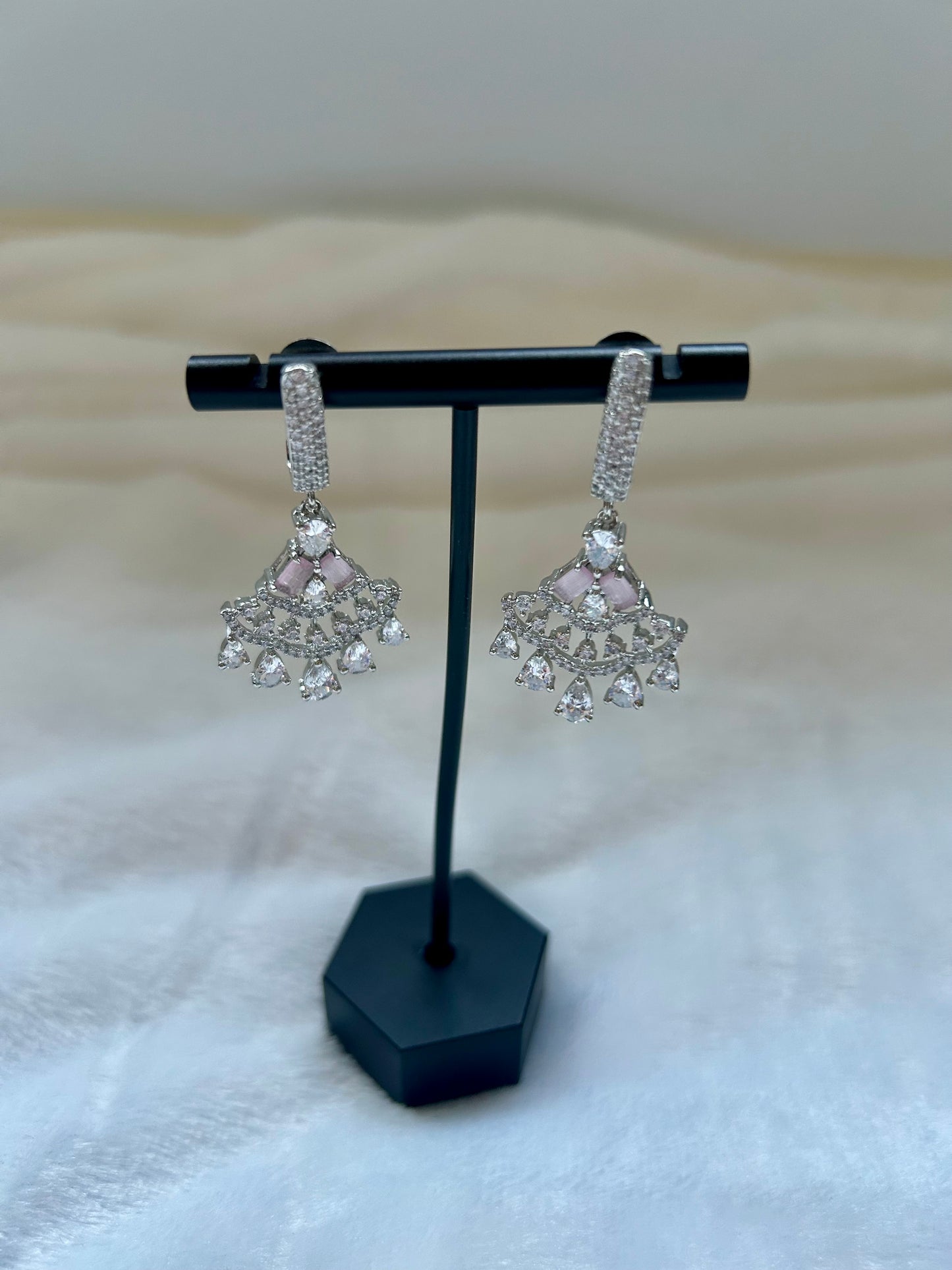 Light Pink CZ Earrings