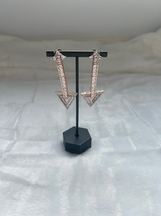 AD Rose Gold Indowestern Earrings