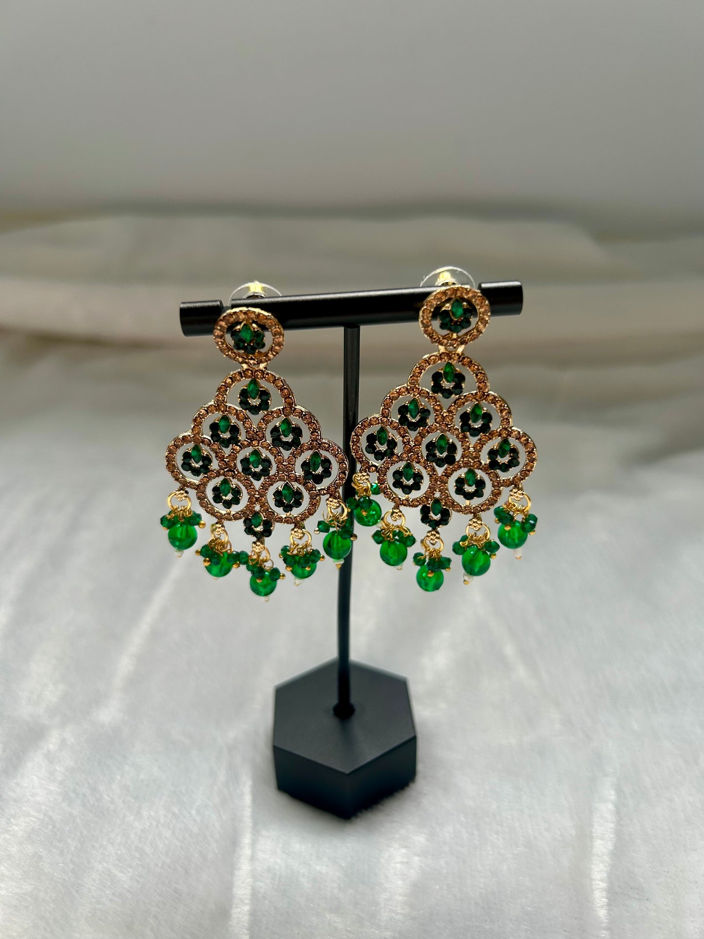 Emerald Green Polki Earrings