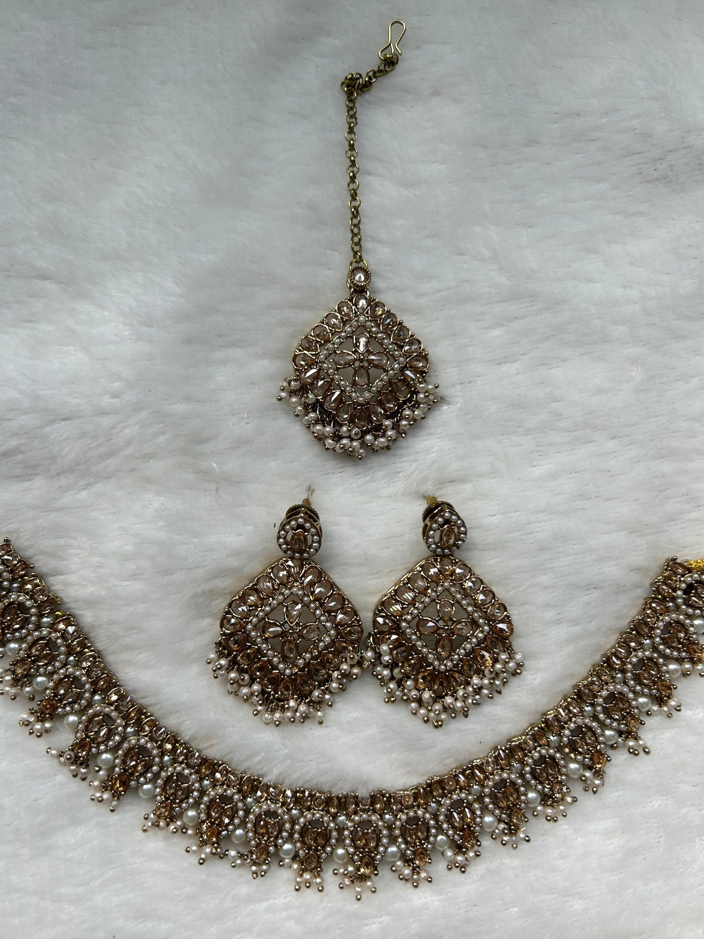 White Pakistani Inspired Choker Set