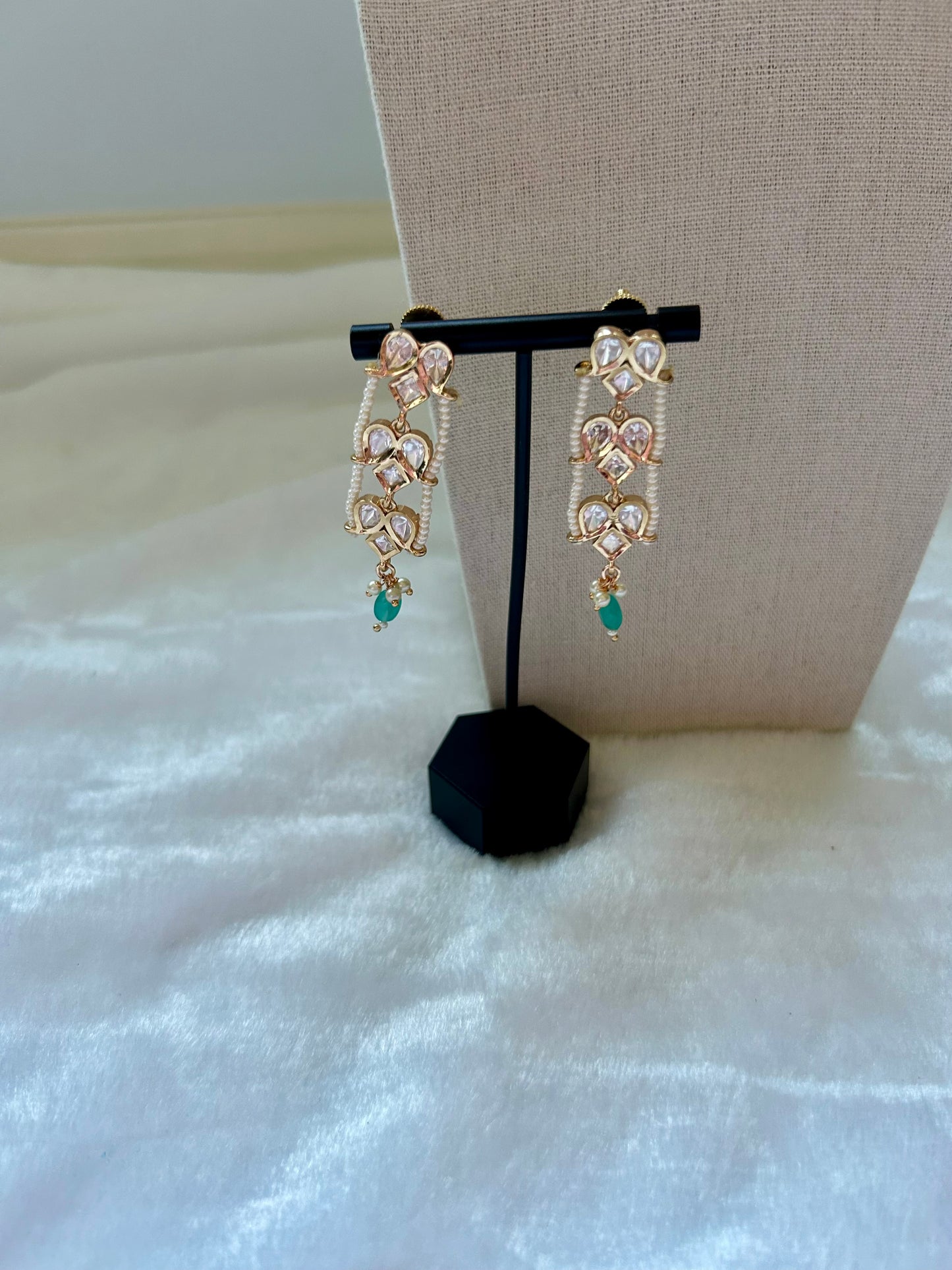 Teal Tyaani Kundan 2 Layered Necklace Set
