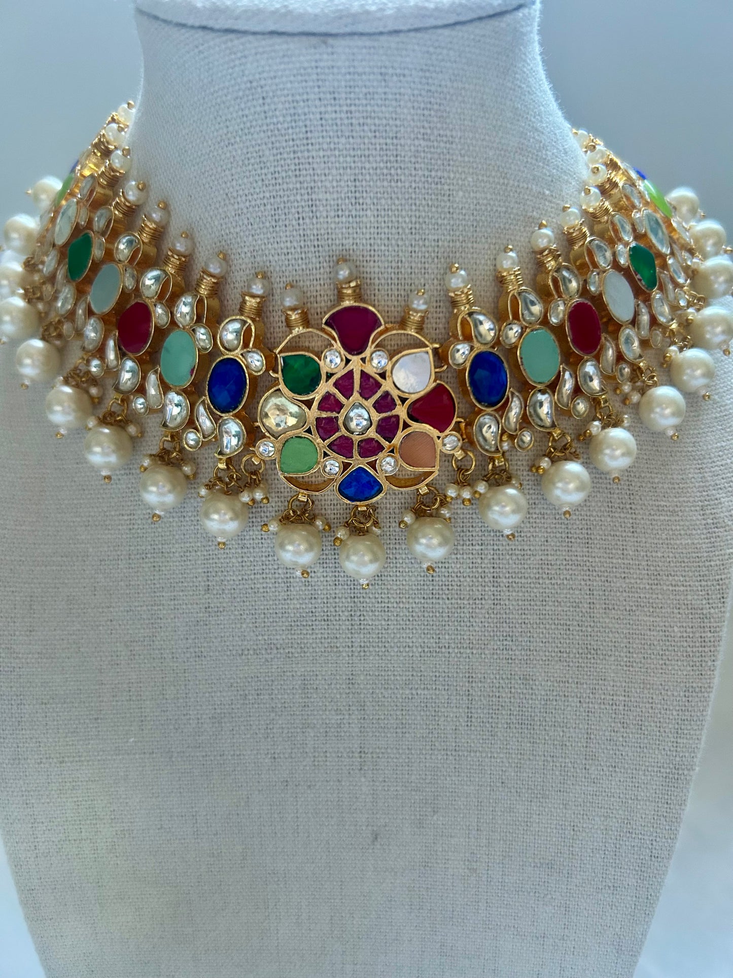 Multi Pachi Kundan Choker Set