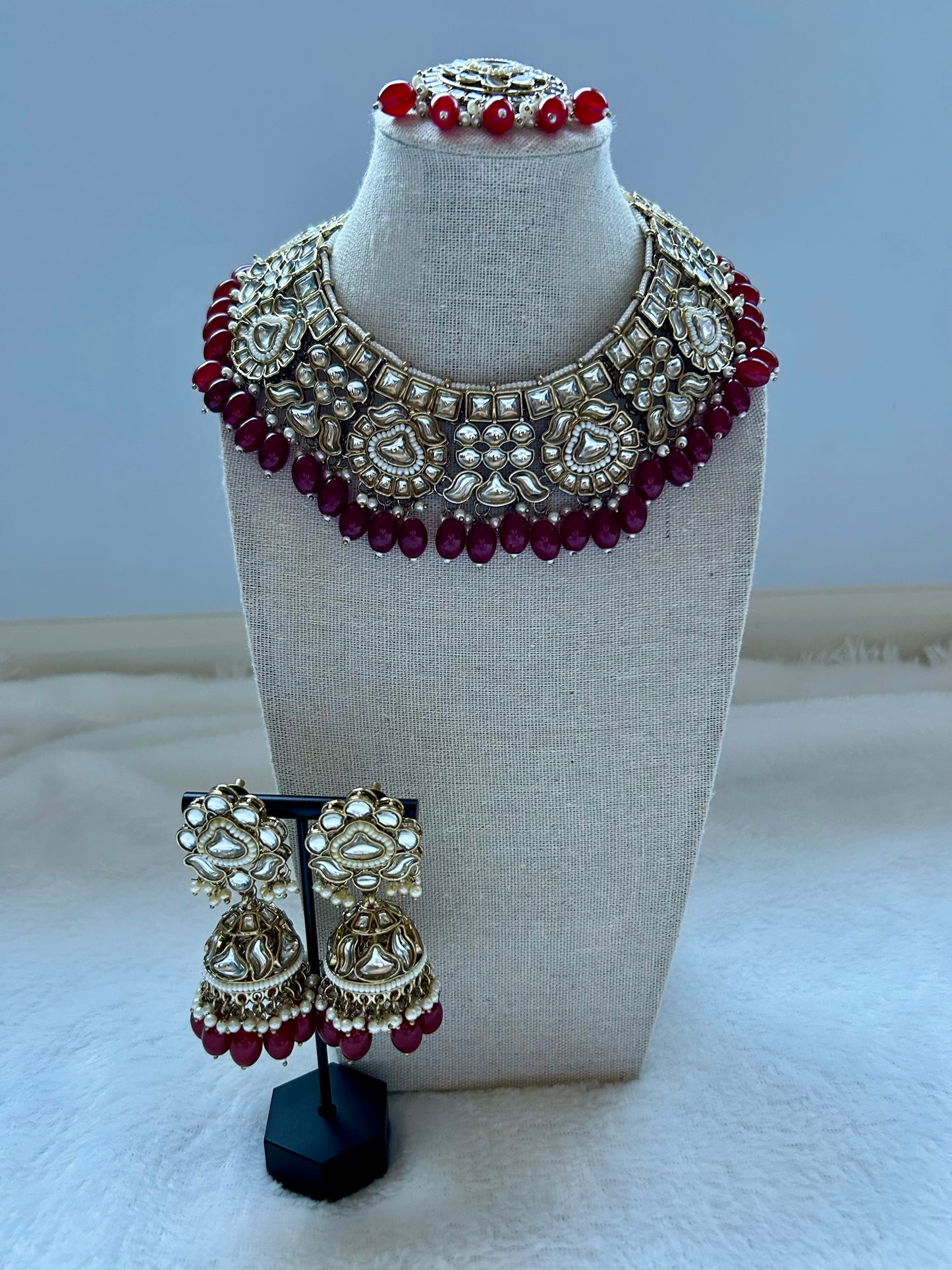 Red Kundan Choker Set