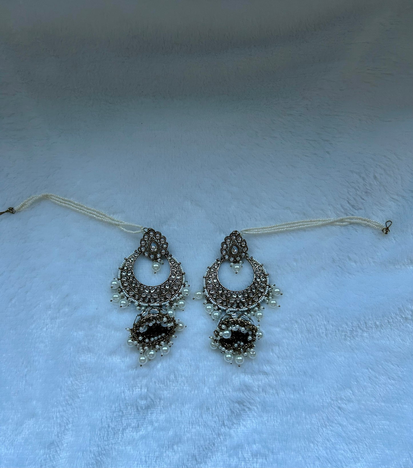 White Kundan Sahara Earrings