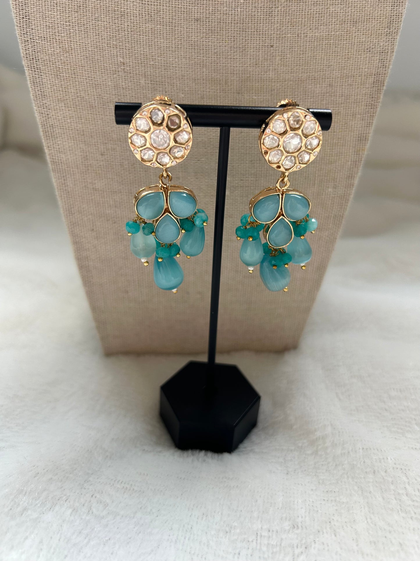 LUXE Teal Blue Choker Beaded Set