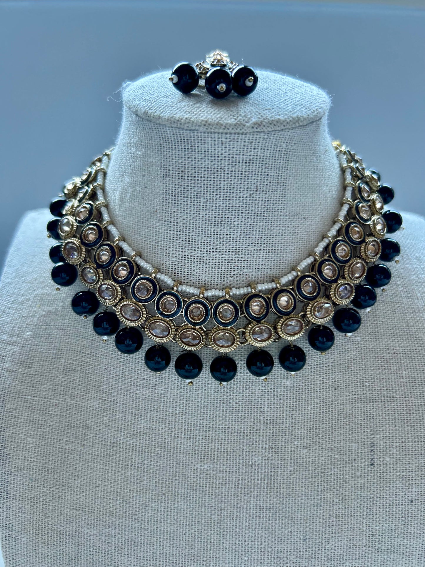 Black Kundan Choker Set