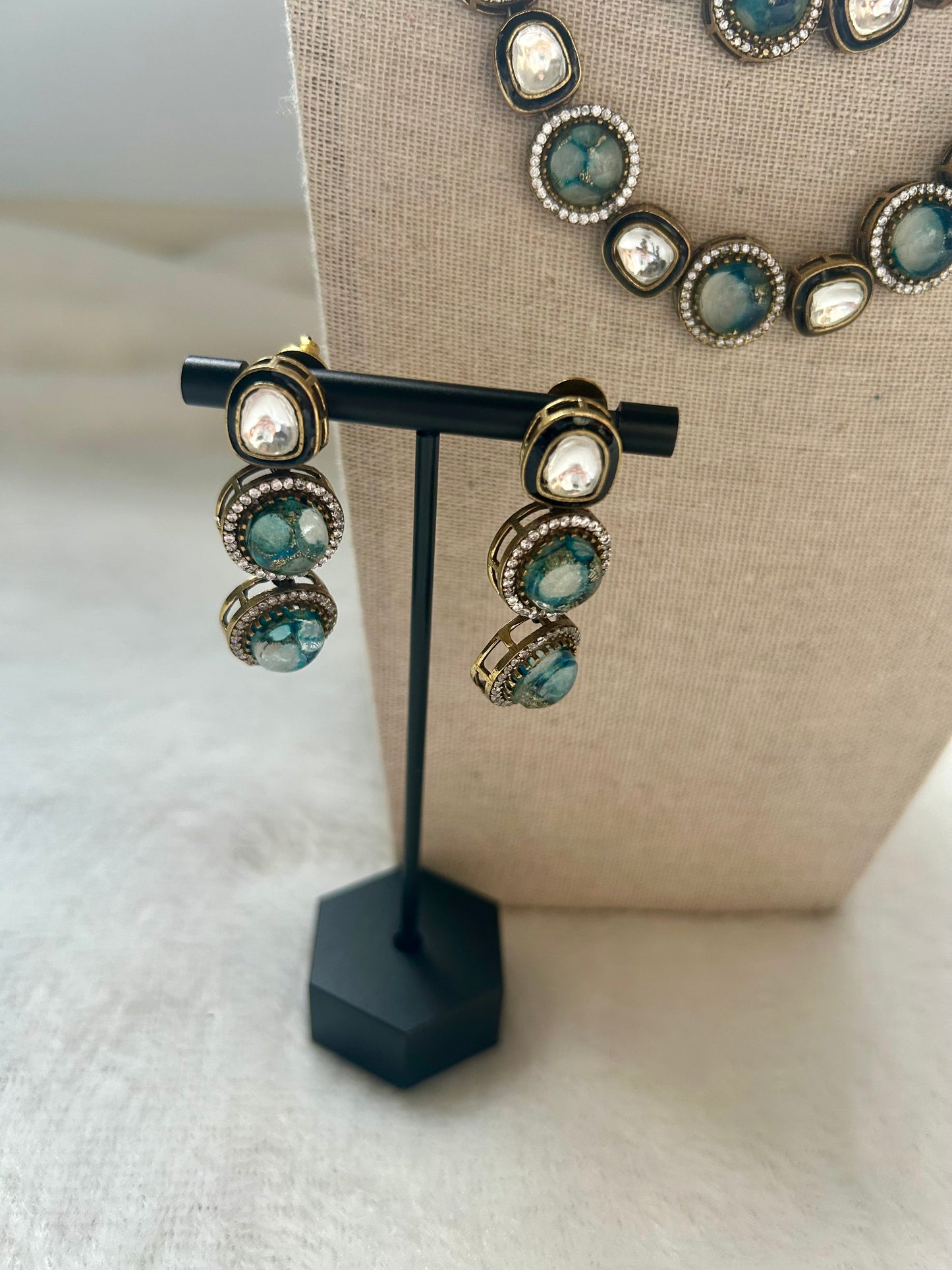 Blue Marble Kundan Layered Set