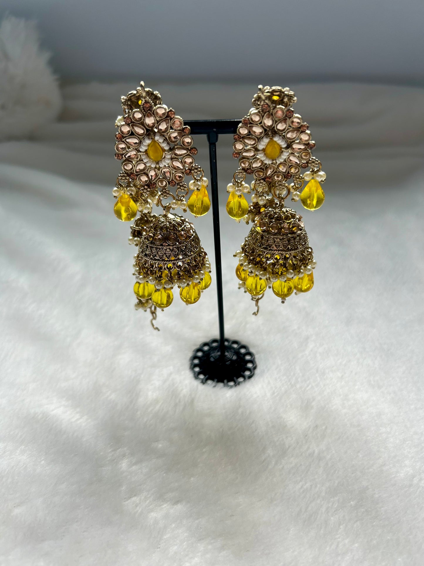 Yellow Polki Sahara Earrings