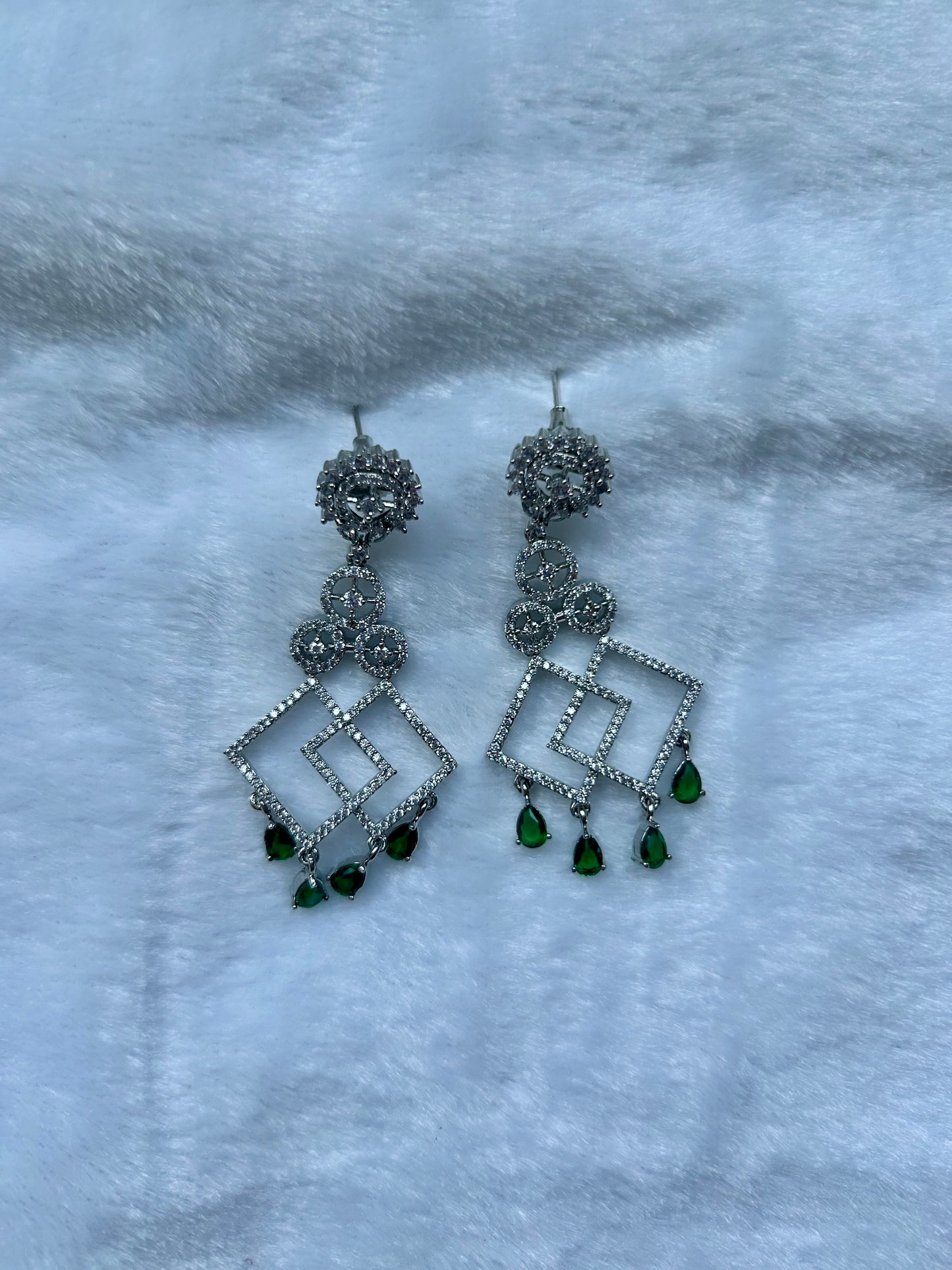 Emerald Green CZ Earrings