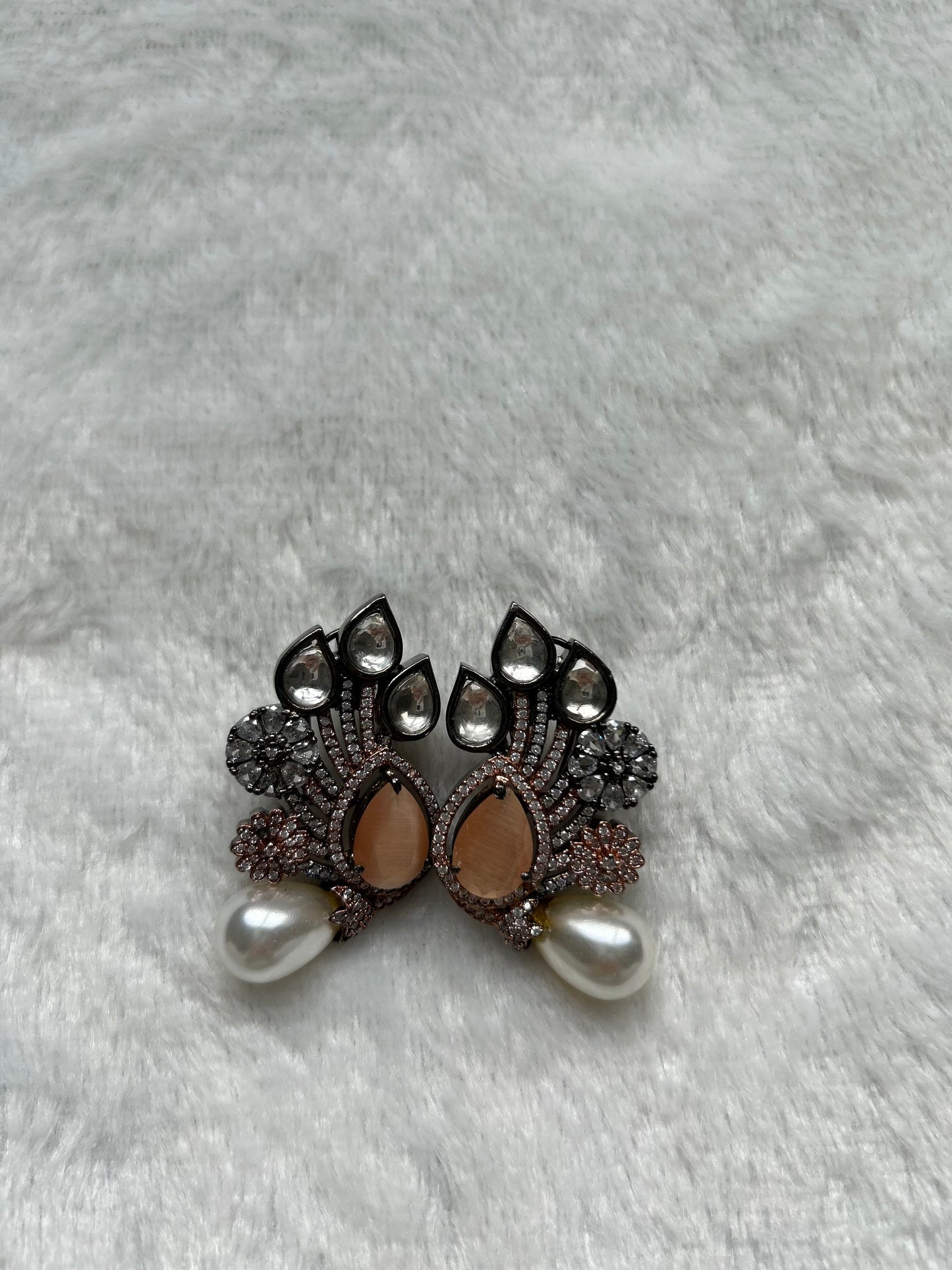AD Oxidized Pink Orange Studs