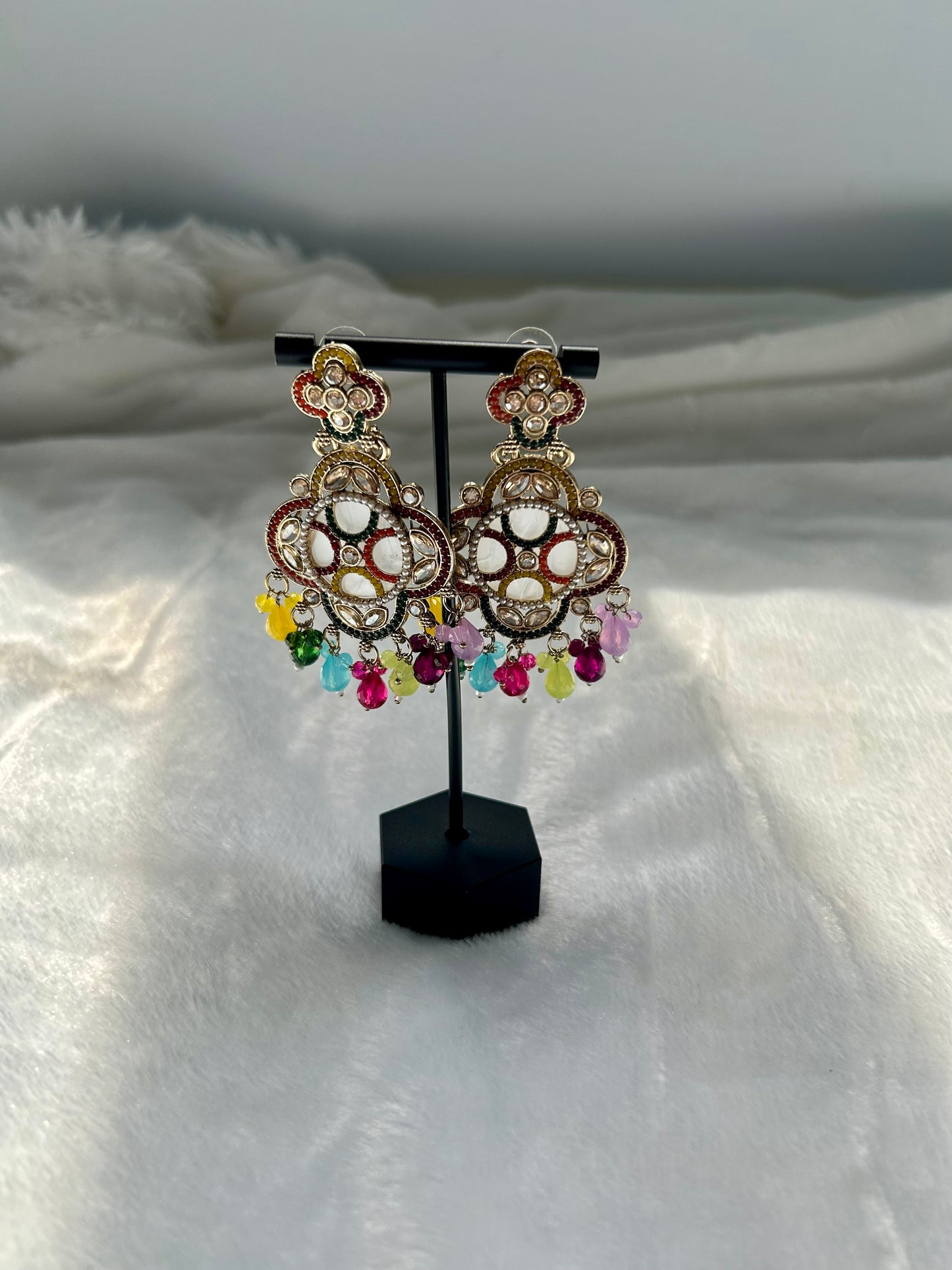 Multi Polki Earrings